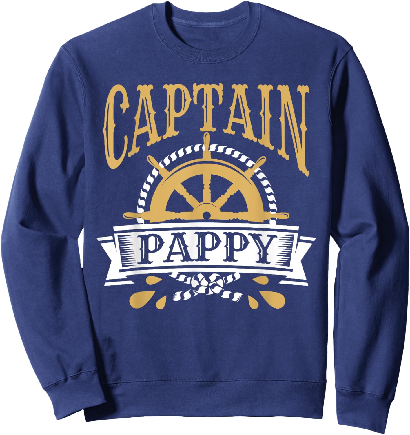 Captain Pappy Pirate Party Father's Day Sweatshirt - Sweatshirt | Navy