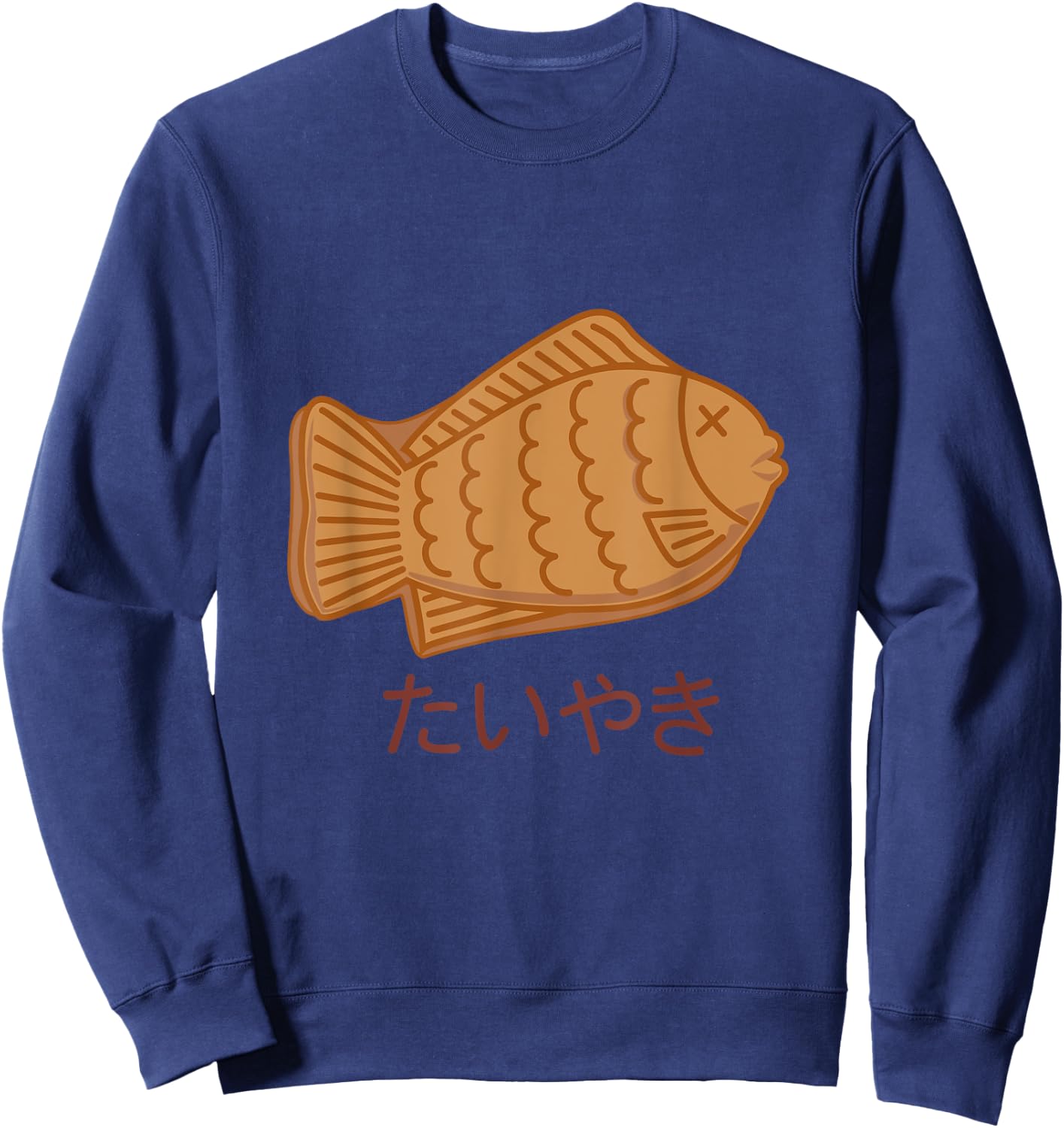 Taiyaki Japanese Fish-Shaped Cake Festival Food red bean bun Sweatshirt - Sweatshirt | Navy