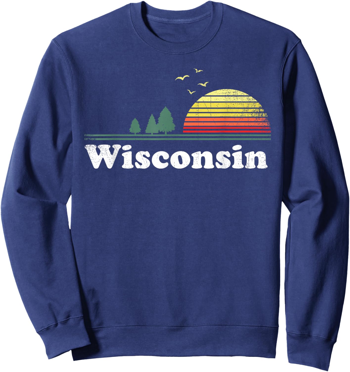Retro Wisconsin State Park WI Home Design Sweatshirt - Sweatshirt | Navy