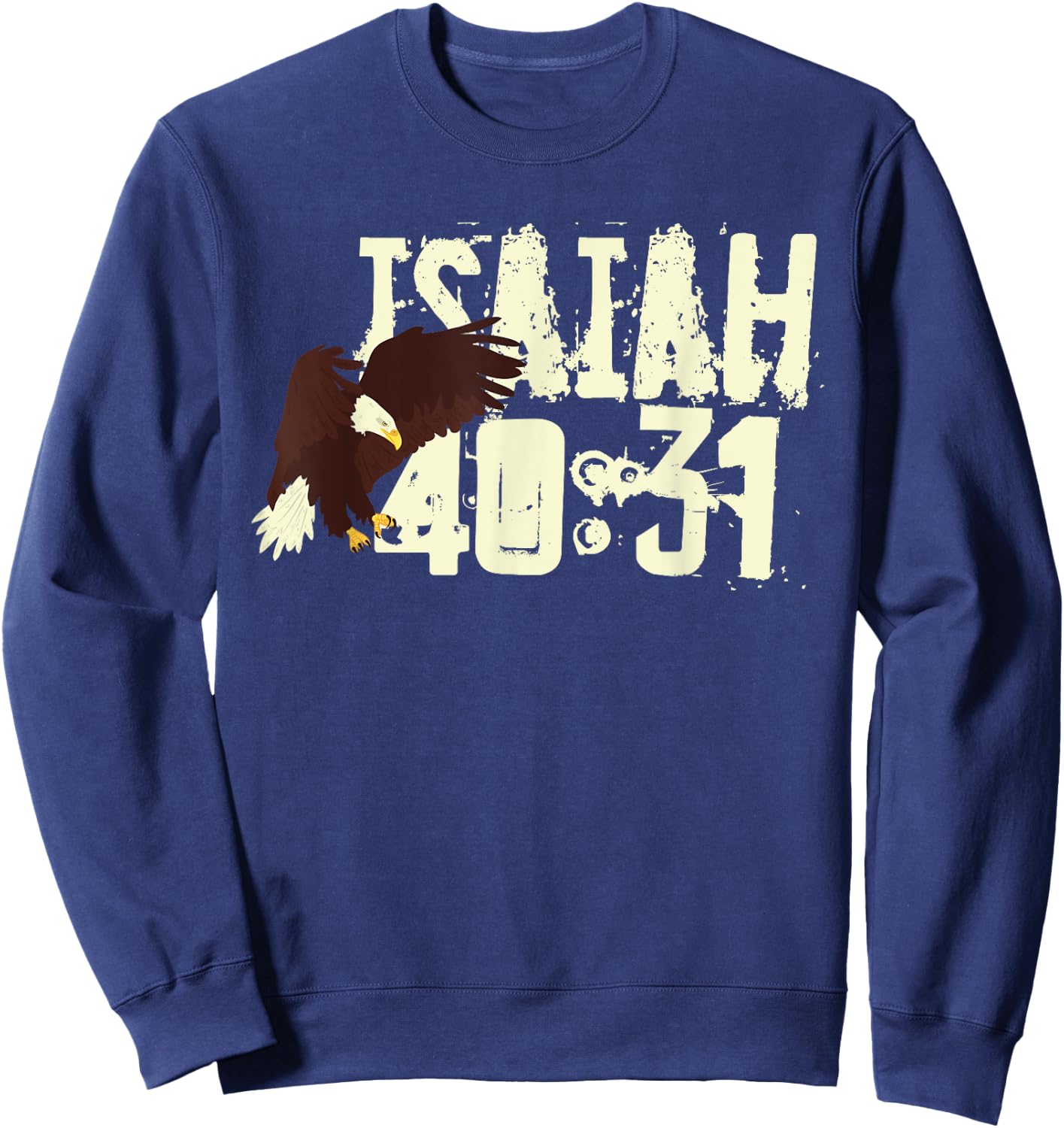 Eagle - Christian Faith Bible Verse - Isaiah 40:31 Soaring Sweatshirt - Sweatshirt | Navy