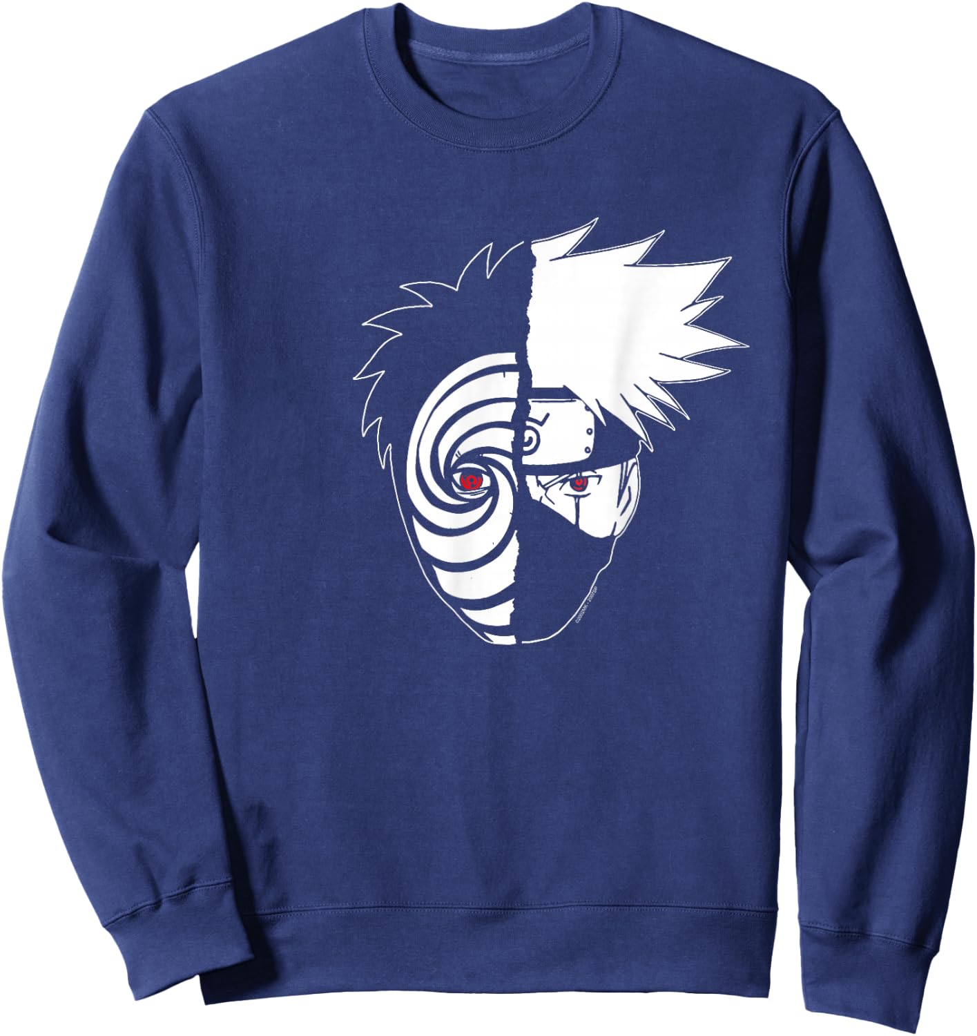 Naruto Shippuden Kakashi Tobi Split Face Anime Sweatshirt - Sweatshirt | Navy