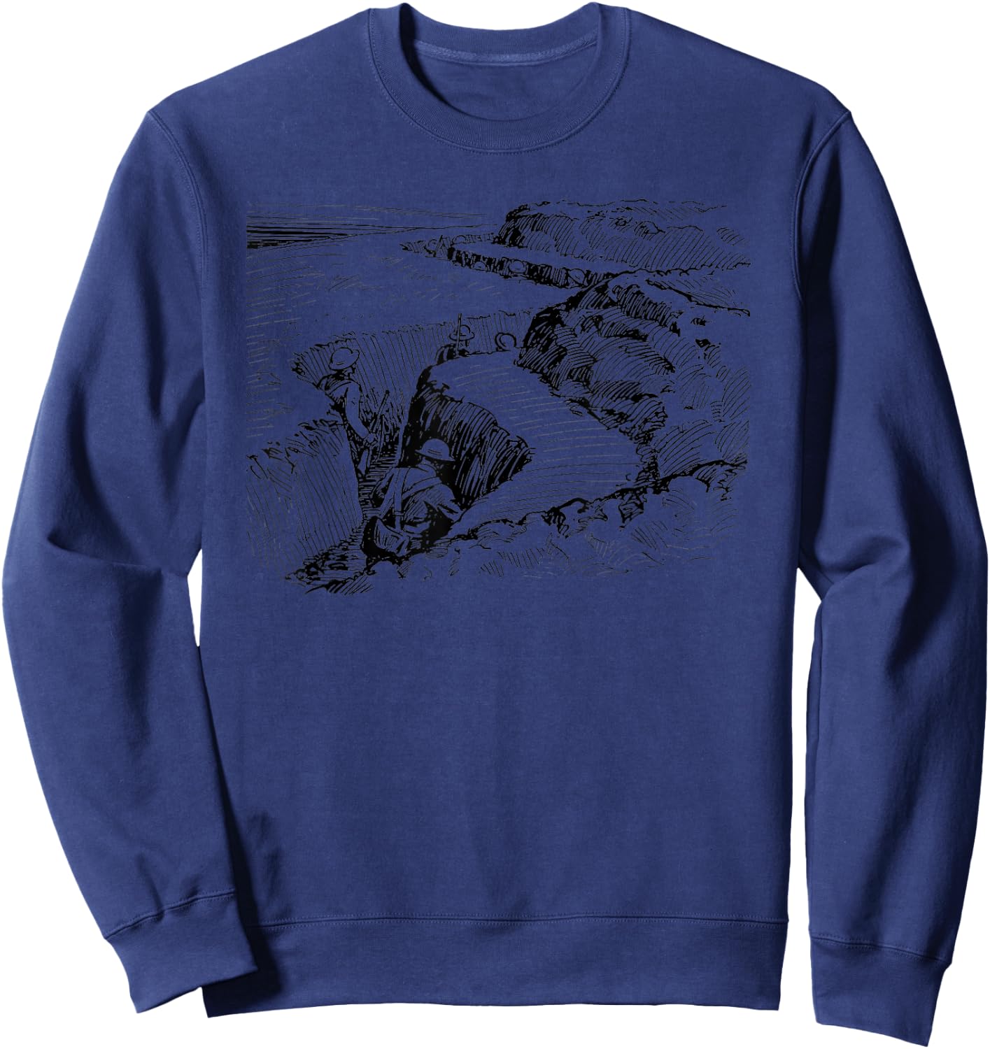 Entrenchment Trench Warfare -Vintage WWI WWII Shirts Sweatshirt - Sweatshirt | Navy