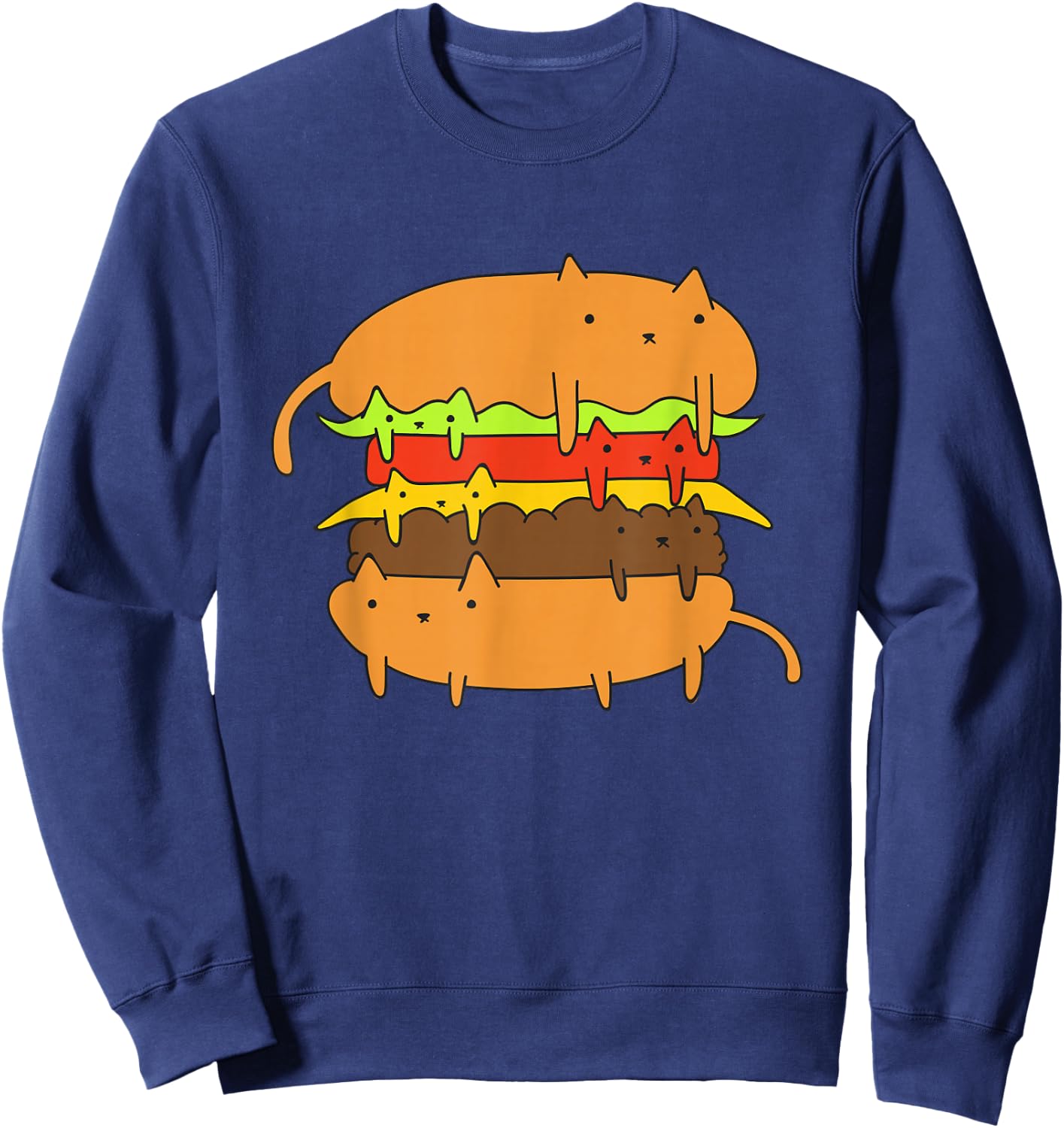 Cat Cheese Burger Sweatshirt - Sweatshirt | Navy