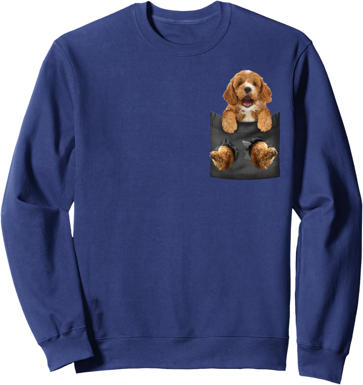 Cockapoo in Pocket Dog Girls Shirt Sweatshirt - Sweatshirt | Navy