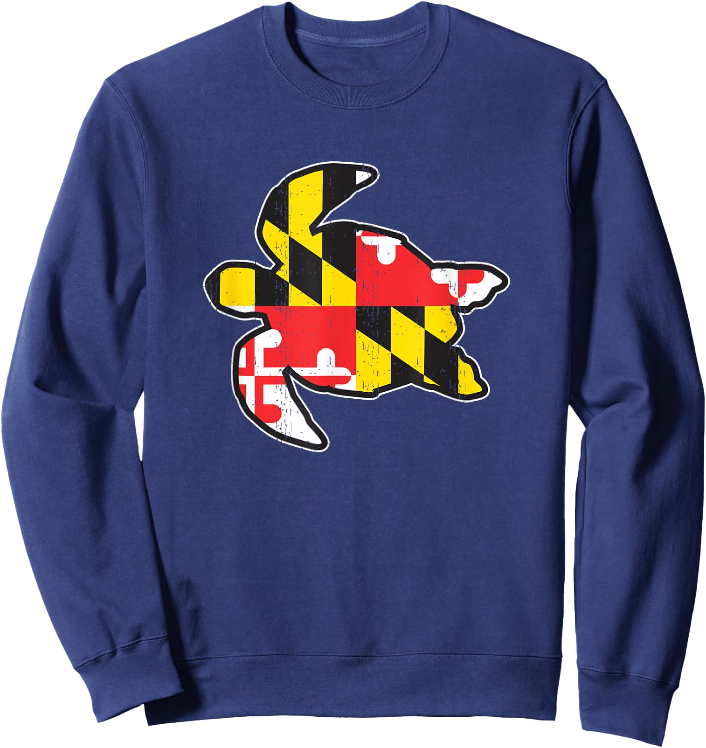 Maryland State Flag Turtle Shirt Funny reptile Sweatshirt - Sweatshirt | Navy