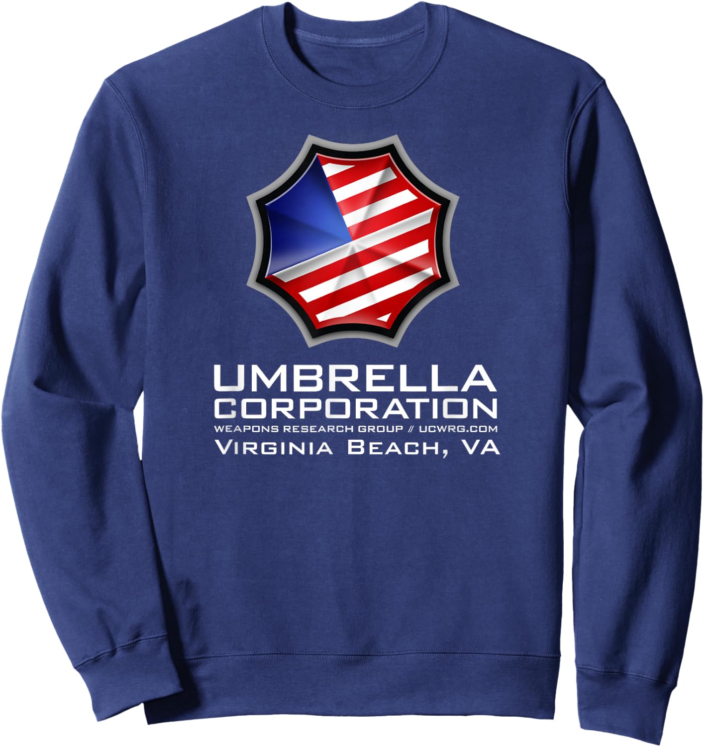 Umbrella Corporation Patriotic American Flag Sweatshirt - Sweatshirt | Navy