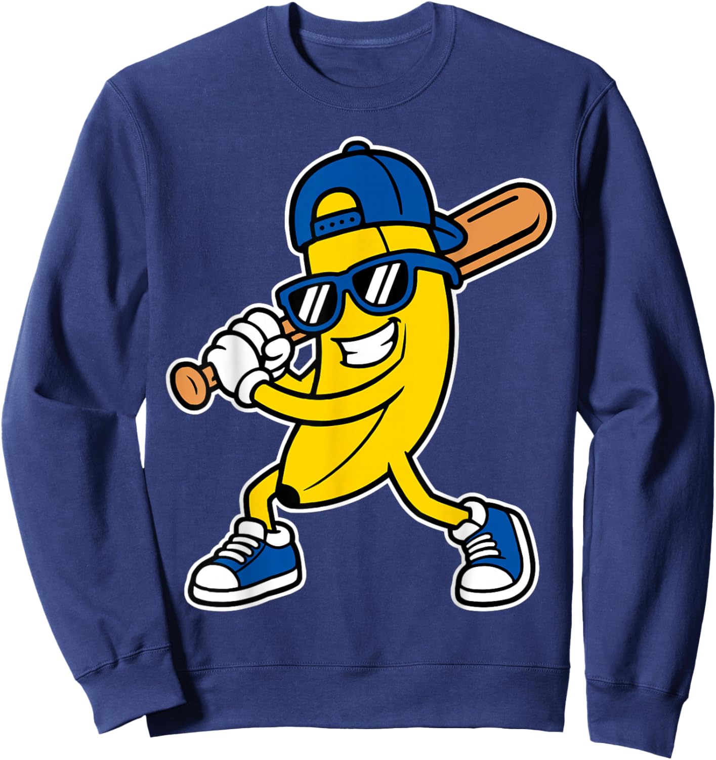 Banana Funny Cartoon Kids Youth Boys Girls Sweatshirt - Sweatshirt | Navy