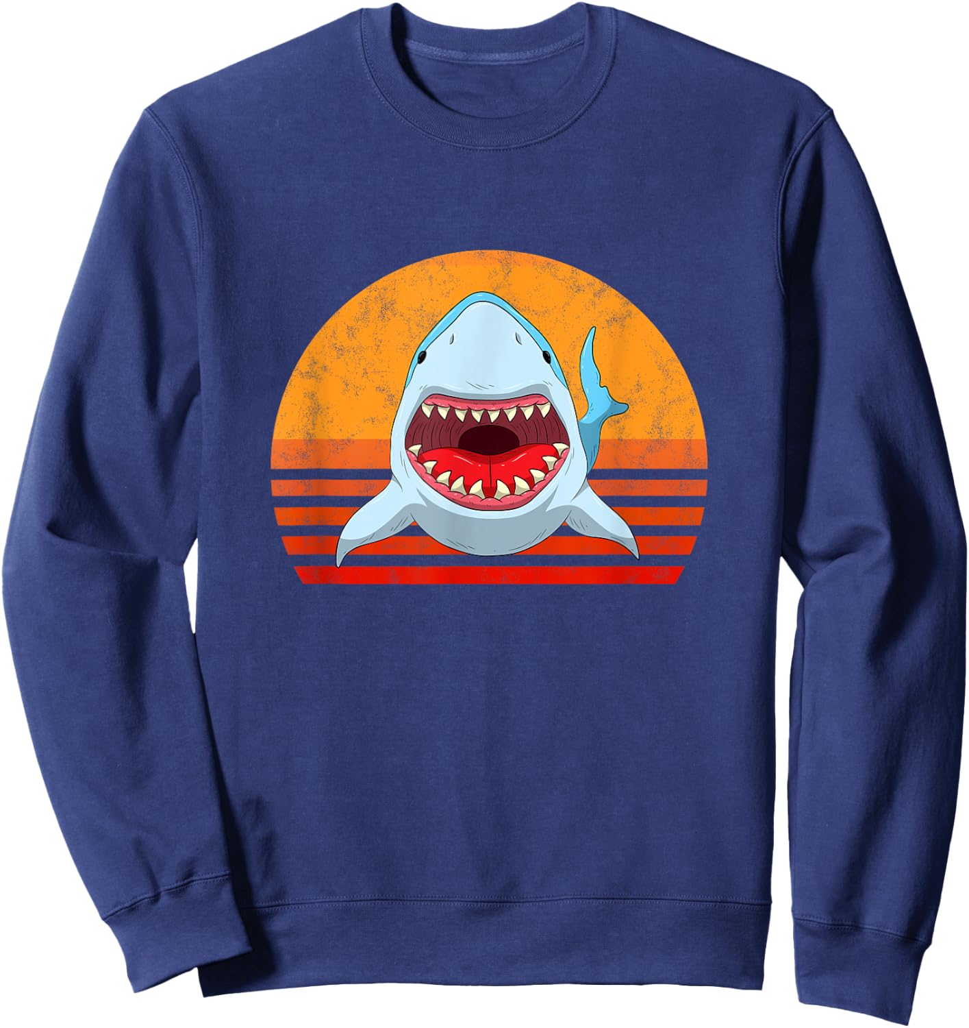 White Shark Jaws Predator Sharks Lover Kids Adult Sweatshirt - Sweatshirt | Navy