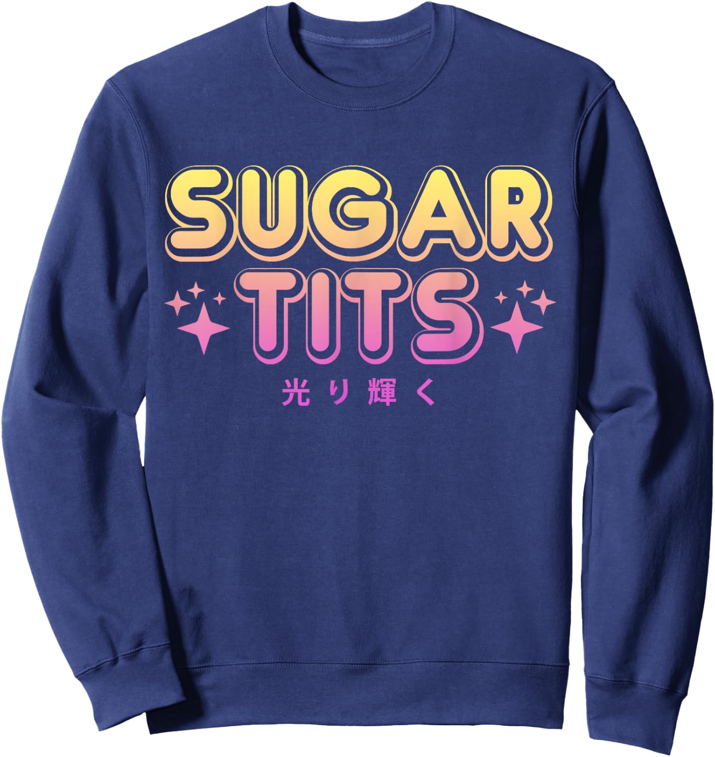 Pastel Goth Kawaii T Shirt - Sugar Tits Sarcastic Gift Sweatshirt - Sweatshirt | Navy