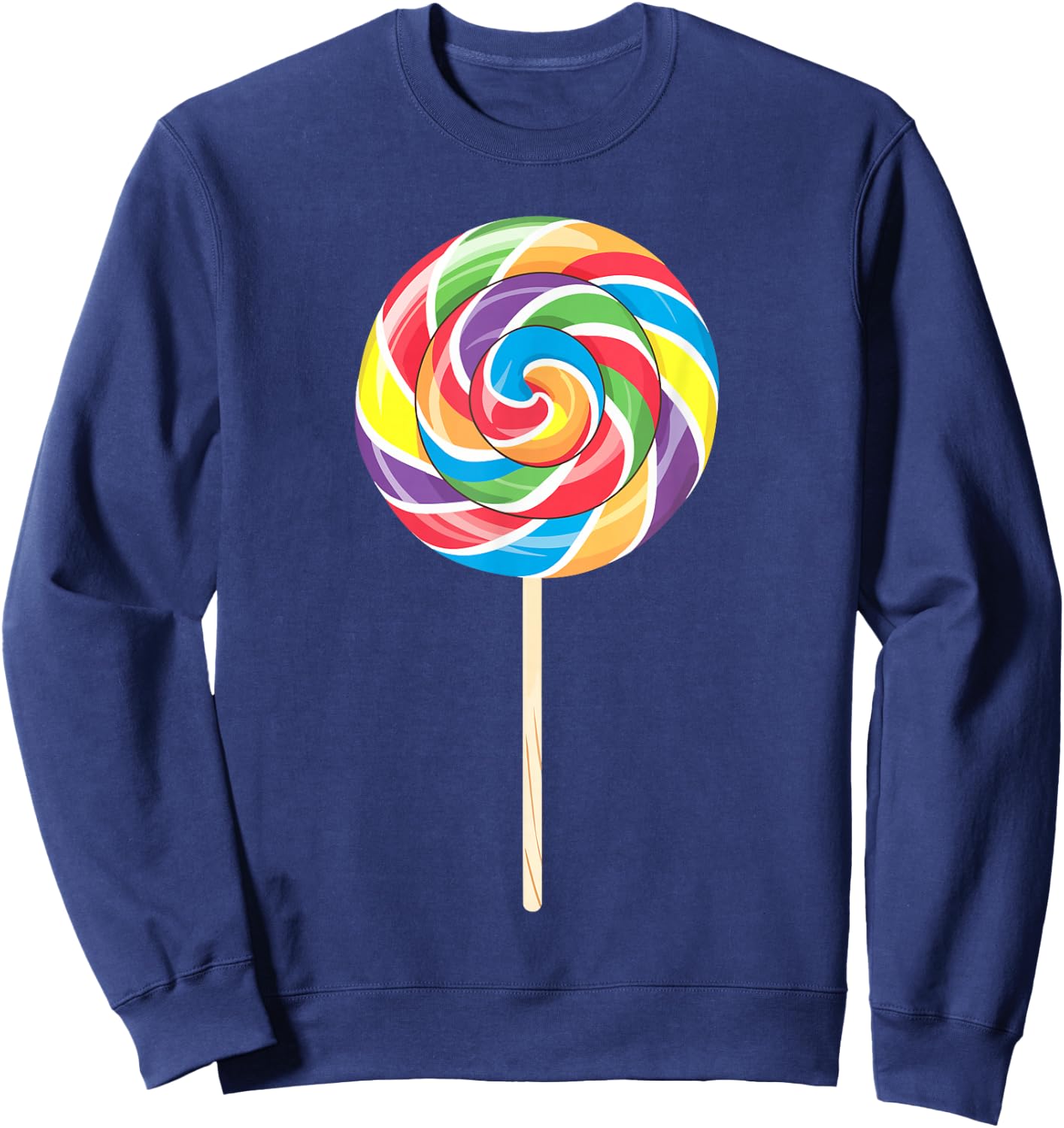 Lollipop Shirt Men Women Kids Rainbow Sucker Candy Costume Sweatshirt - Sweatshirt | Navy