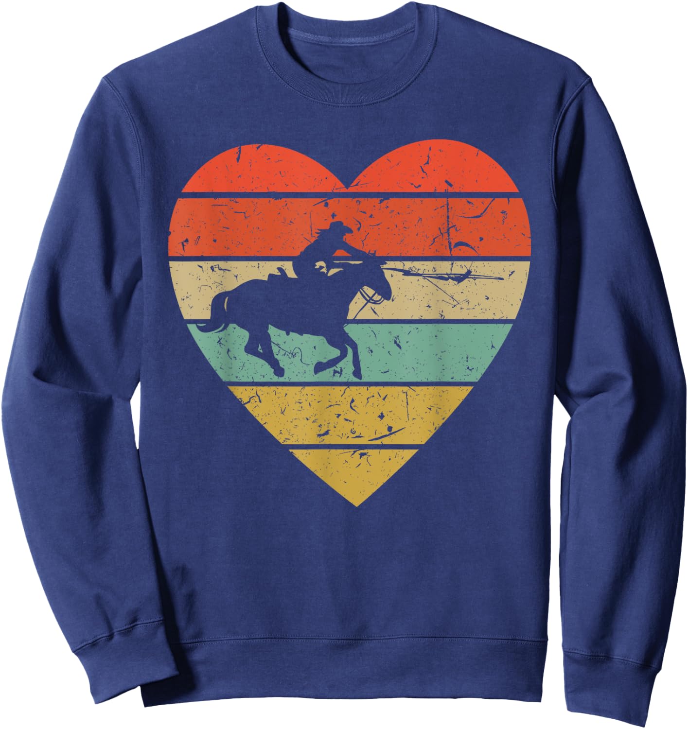 Roping Vintage Design Retro Horse Calf Roper Heart Sport Fan Sweatshirt - Sweatshirt | Navy