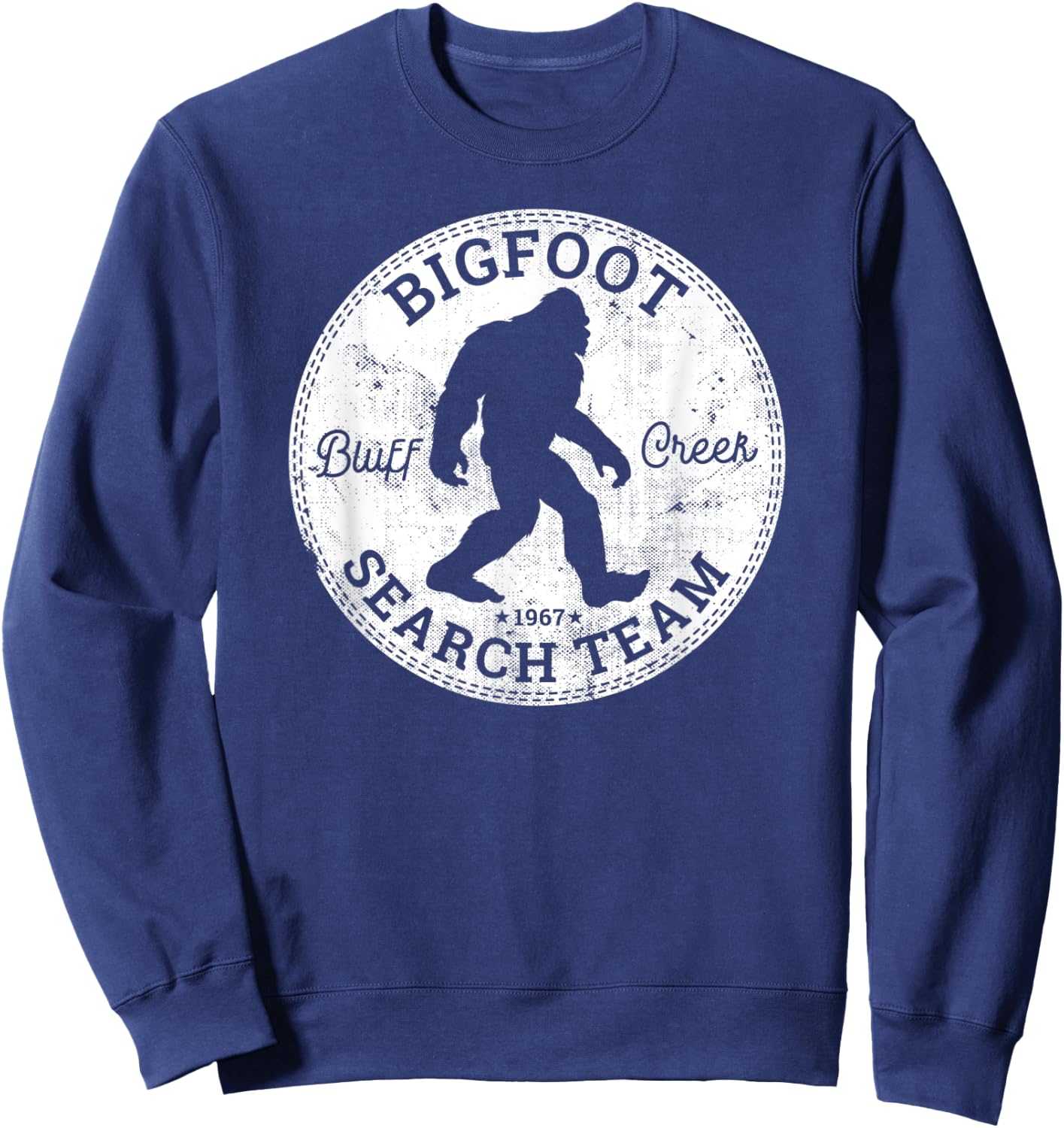 Bigfoot Search Team Retro Vintage Sasquatch Bluff Creek 1967 Sweatshirt - Sweatshirt | Navy