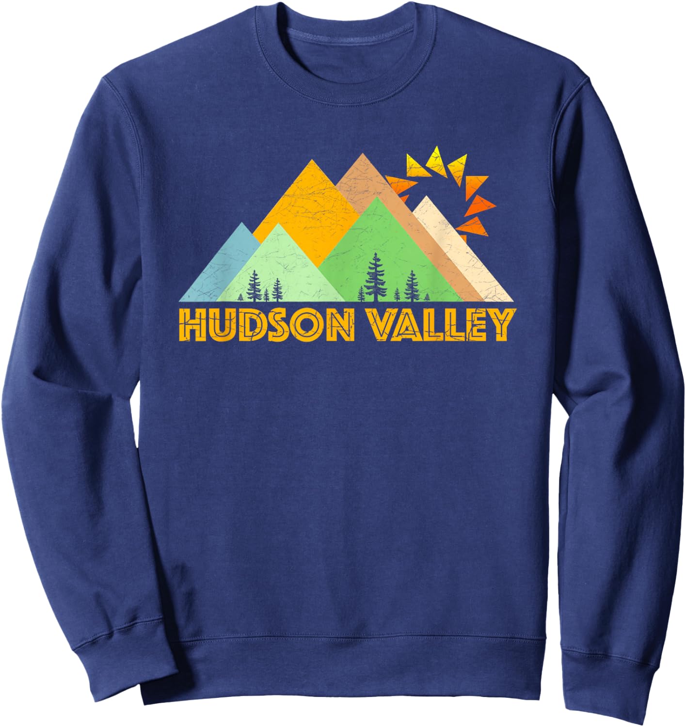 Vintage Hudson Valley NY Retro Sweatshirt - Sweatshirt | Navy
