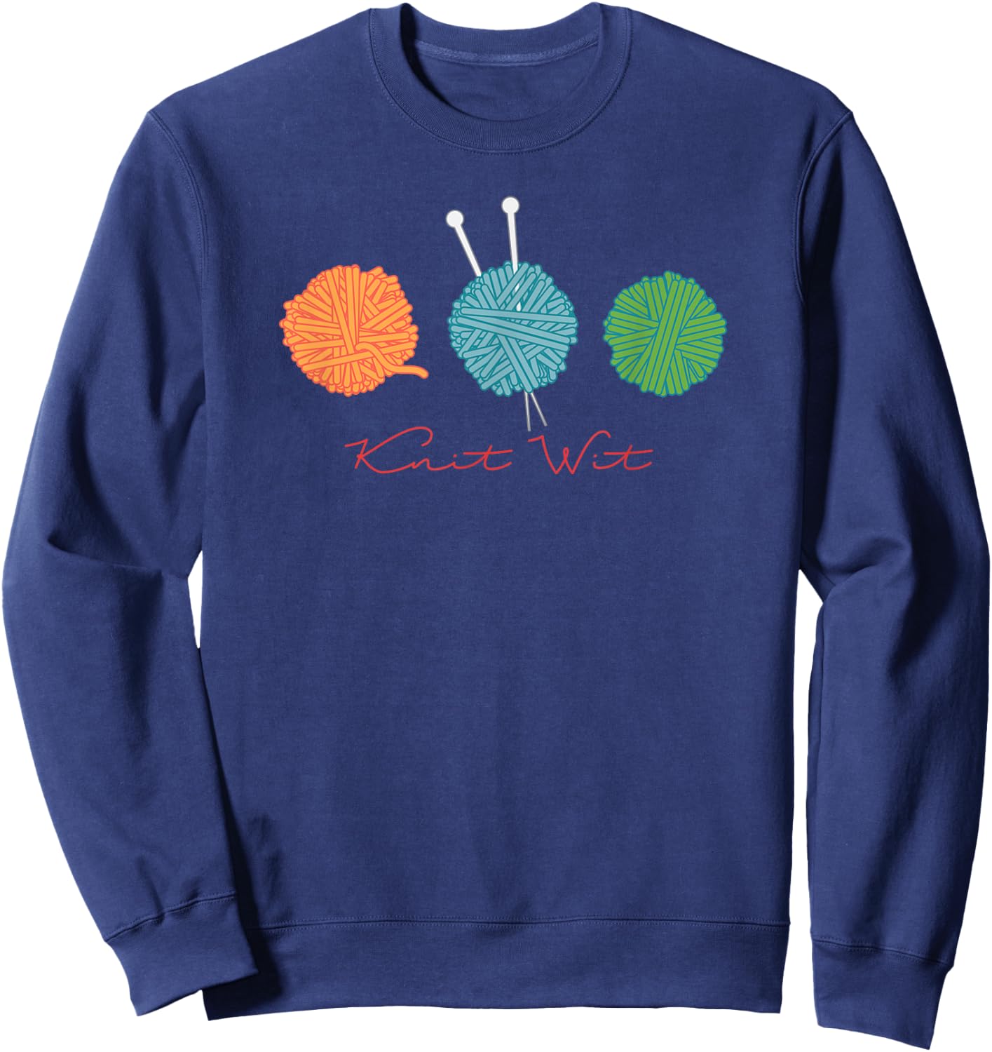 funny knit DESIGN for knitters crafters crocheters Sweatshirt - Sweatshirt | Navy