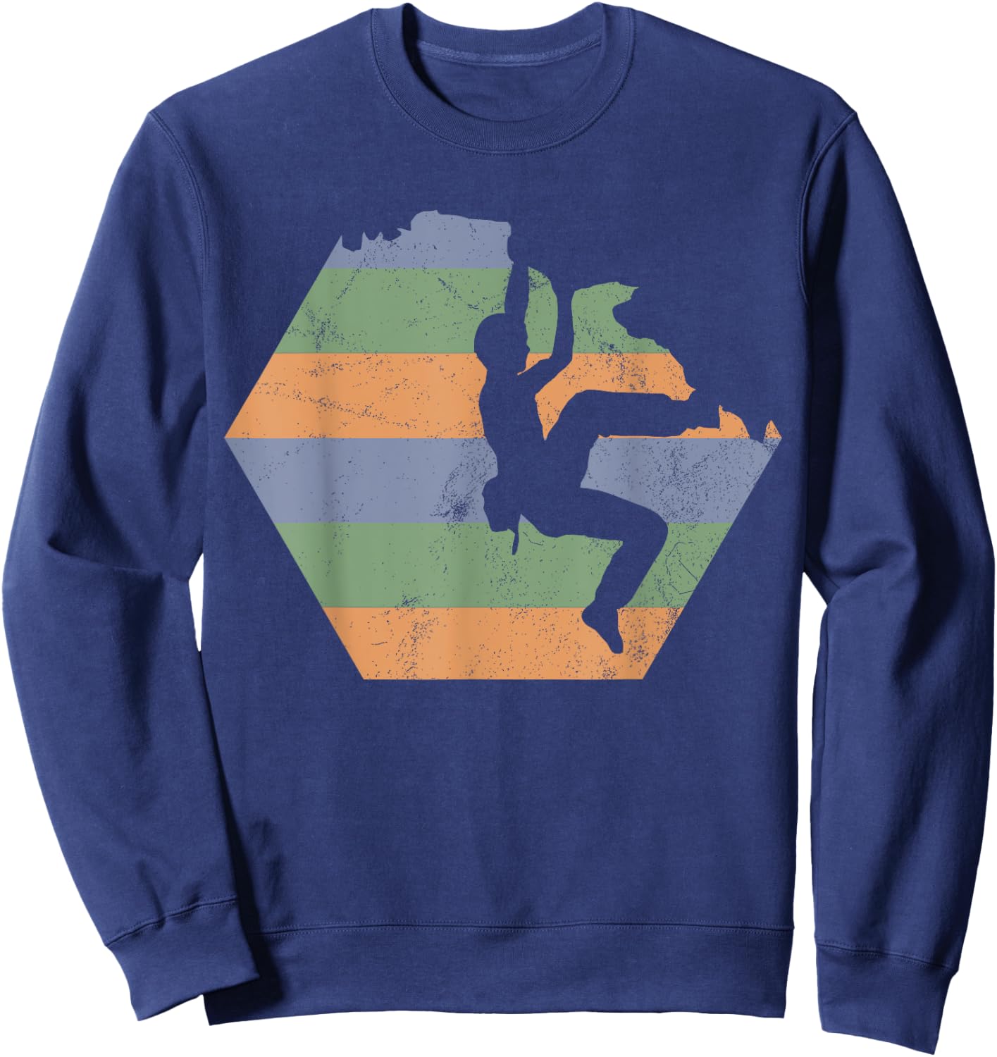 Bouldering Climbing Climber Retro Sweatshirt - Sweatshirt | Navy