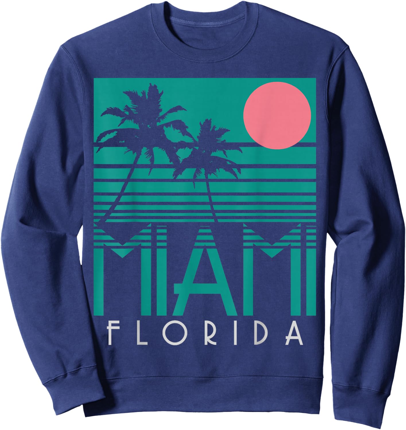Miami Shirt Vintage Florida America USA Souvenir Surfer Sweatshirt - Sweatshirt | Navy