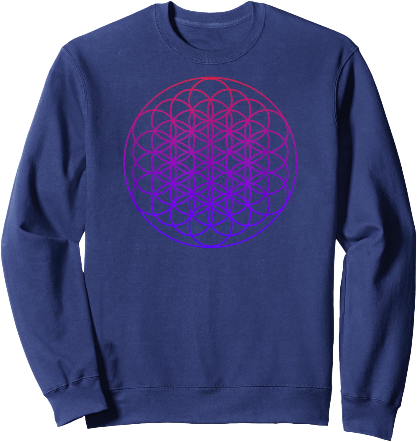 Cool Sacred Geometry Geometric Repeating Circles Trippy Yoga Sweatshirt - Sweatshirt | Navy