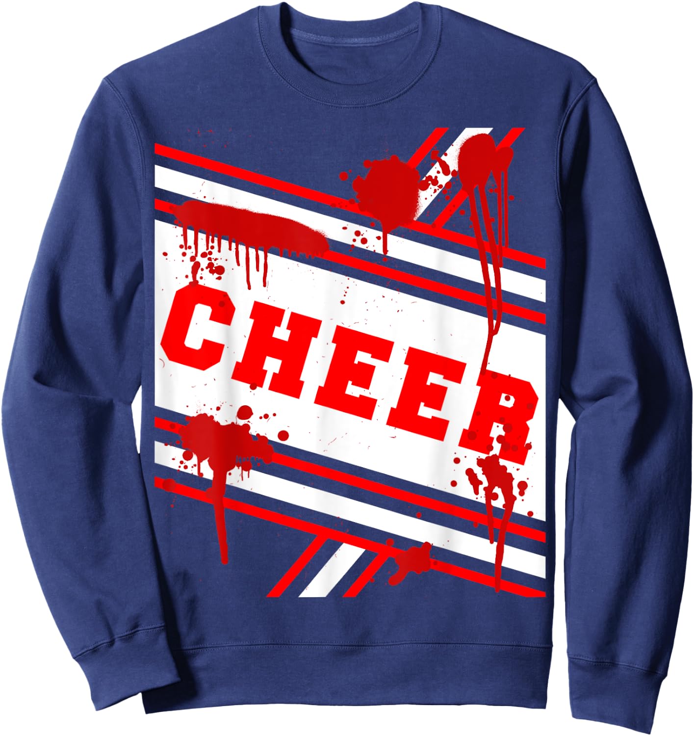 Scary Cheerleader Costume Shirt Halloween Cheer Team Sweatshirt - Sweatshirt | Navy
