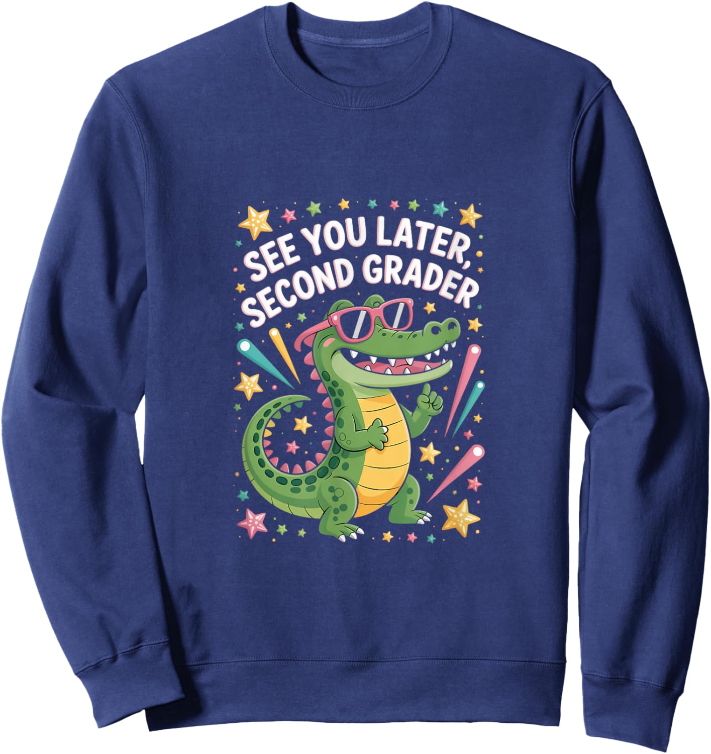 See You Later Second Grader, Animal Pun Summer Sweatshirt - Sweatshirt | Navy