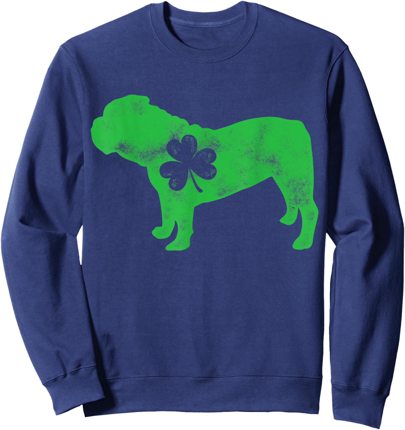 English Bulldog St Patricks Day Boys Men Dog Shamrock Gift Sweatshirt - Sweatshirt | Navy