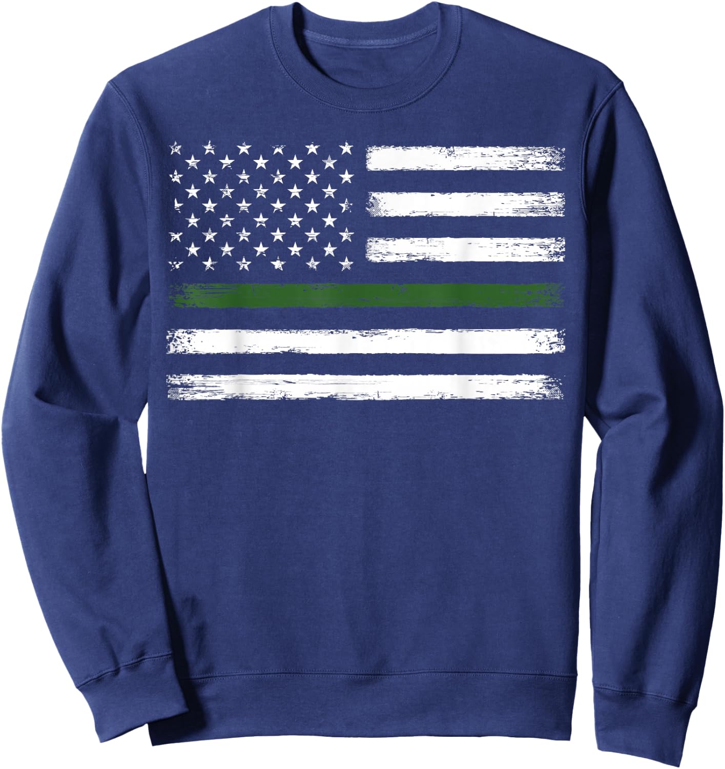 Thin Green Line Flag Military Family, Vintage, Patriotic Sweatshirt - Sweatshirt | Navy