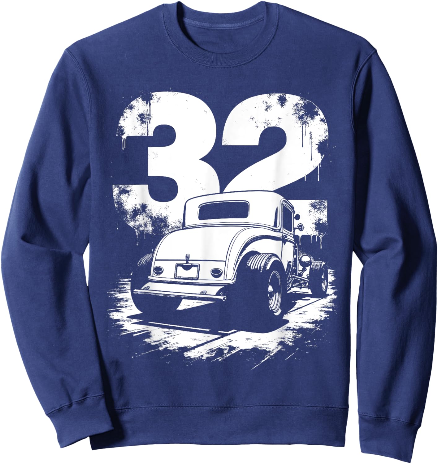 1932 American Classic 3 Window Deuce Coupe Hot Rod Sweatshirt - Sweatshirt | Navy