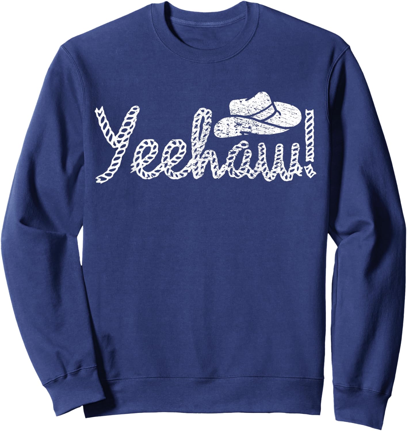 Vintage Yeehaw Cowboy Western Country Sweatshirt - Sweatshirt | Navy