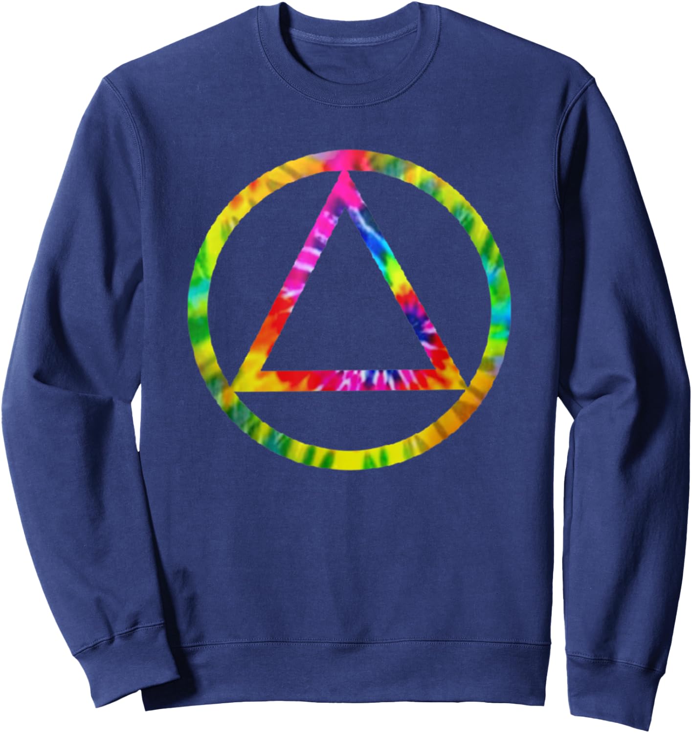 Tie Dye Dead Head Aa Sobriety Recovery Logo Sweatshirt - Sweatshirt | Navy