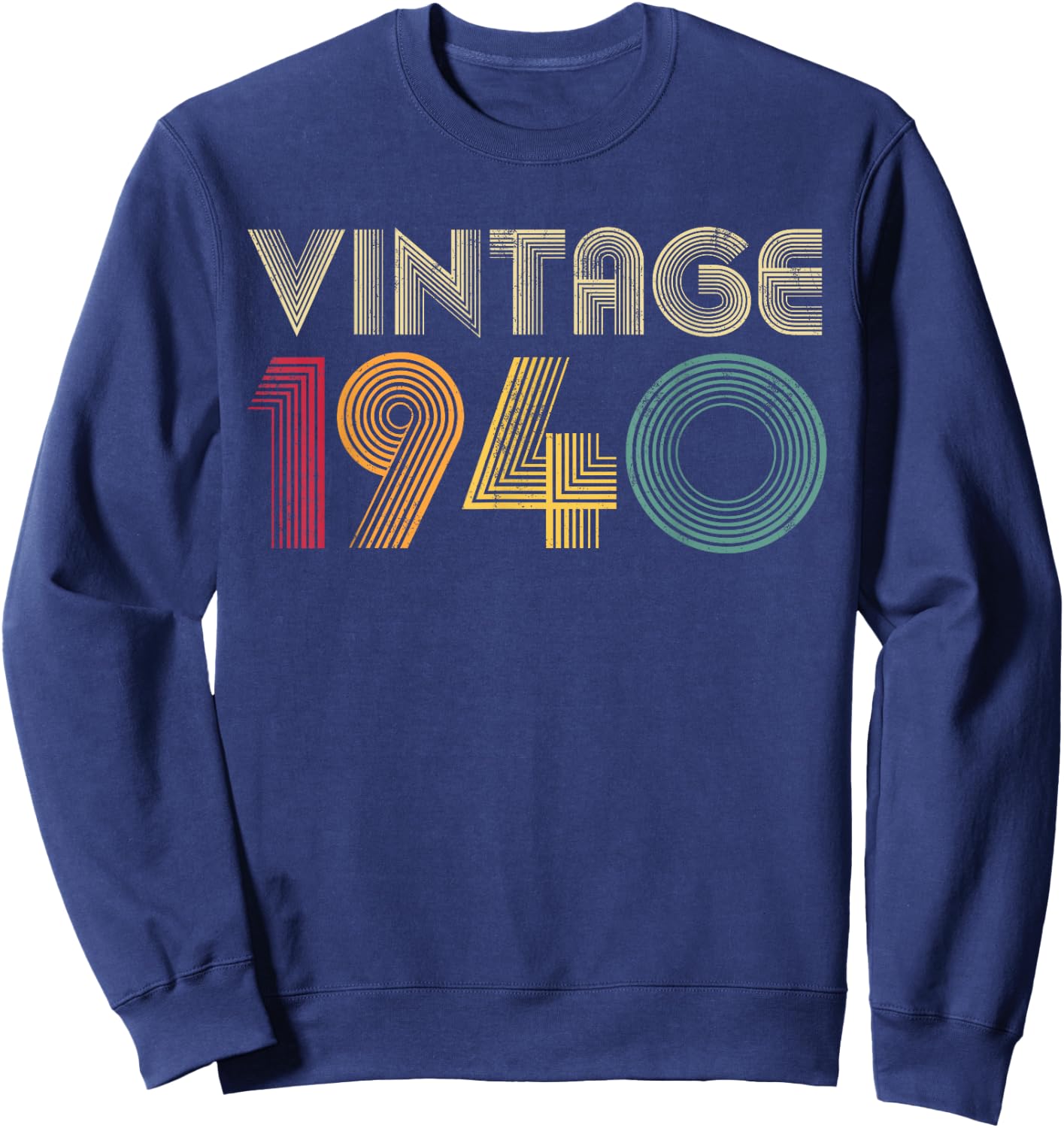 1940 84th Birthday Gift Vintage 84 Years Old Men Women Retro Sweatshirt - Sweatshirt | Navy