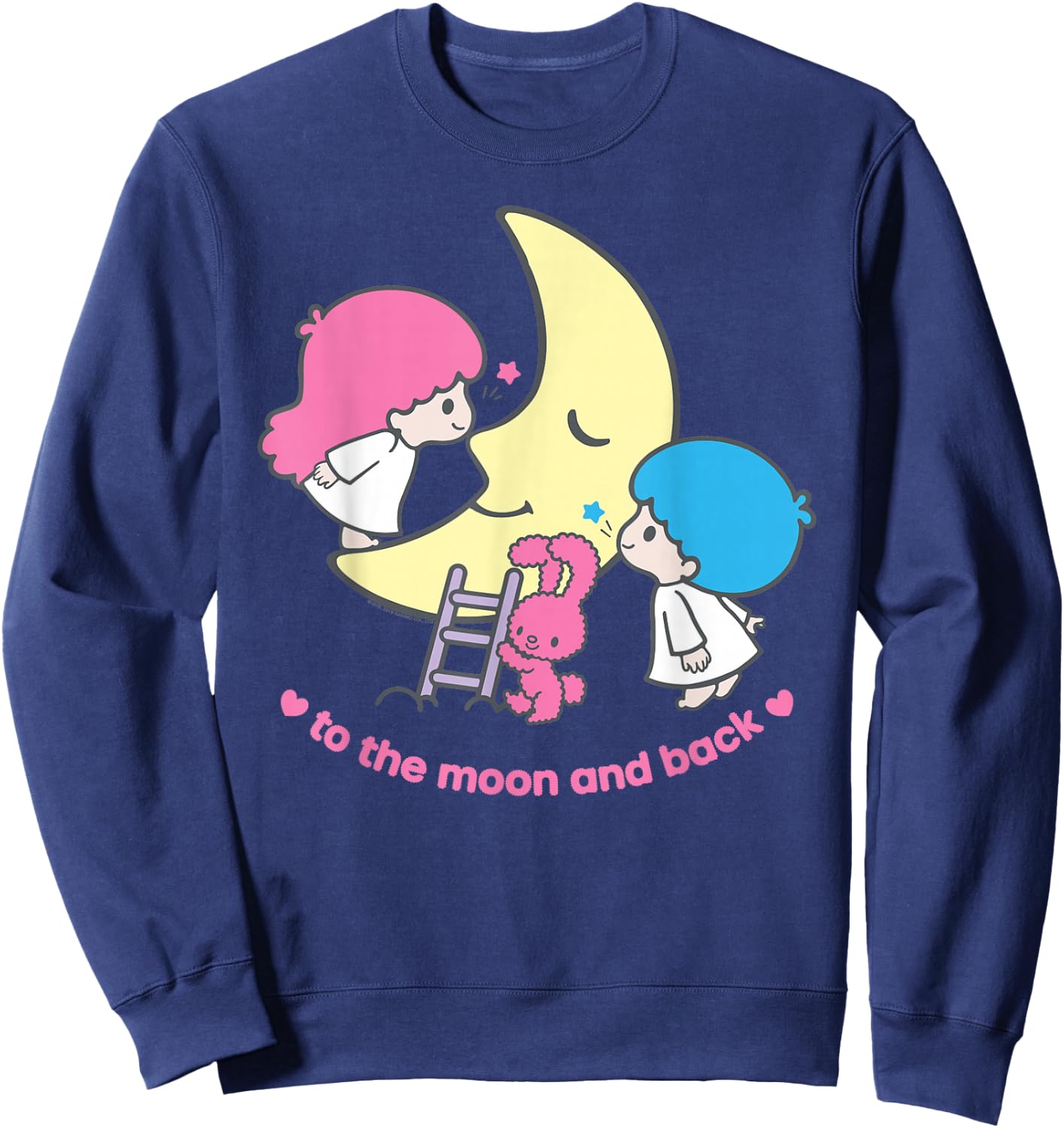 Little Twin Stars Love You to the Moon and Back Shirt Sweatshirt - Sweatshirt | Navy
