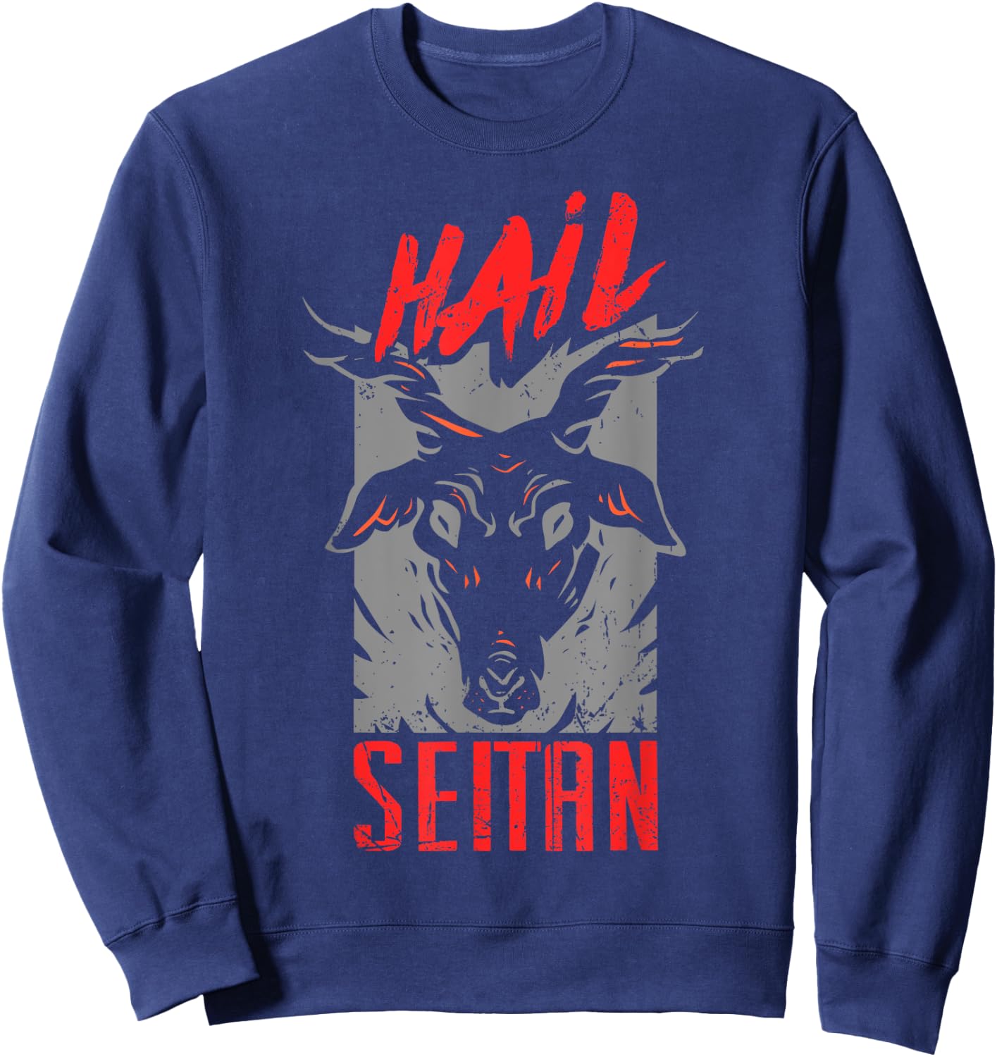 Seitanist Hail Seitan Go Vegan Protein Food Herbivore Shirt Sweatshirt - Sweatshirt | Navy
