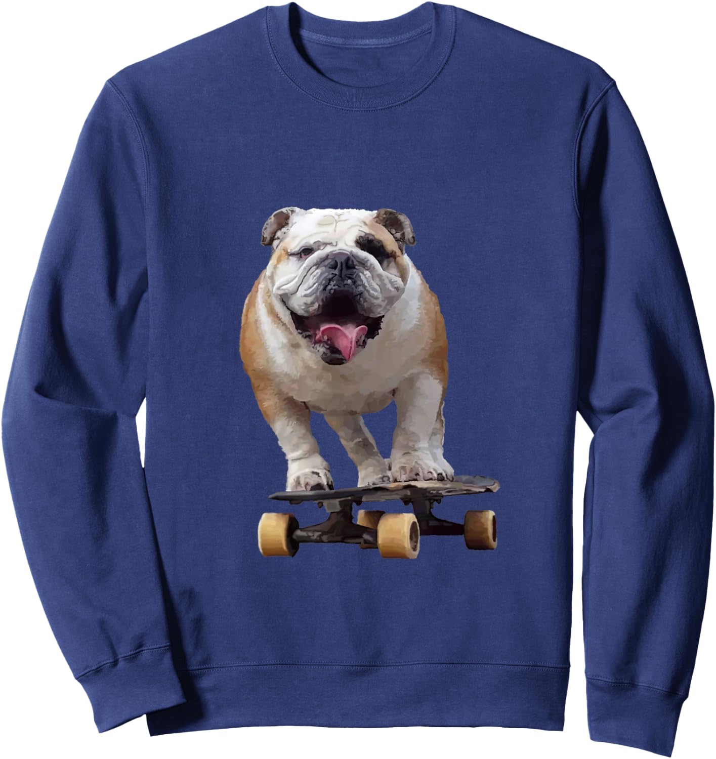 Funny Skateboarding Bulldog Sweatshirt - Sweatshirt | Navy