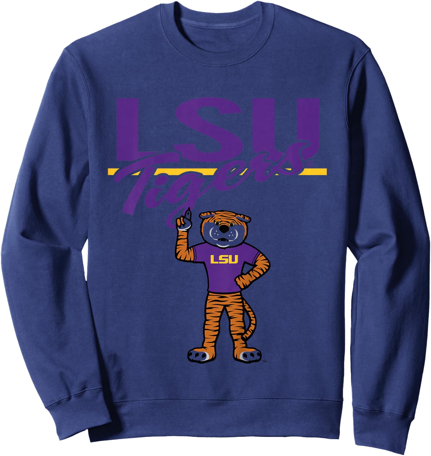 Kids LSU Tigers Kid's Mascot White Officially Licensed Sweatshirt - Sweatshirt | Navy