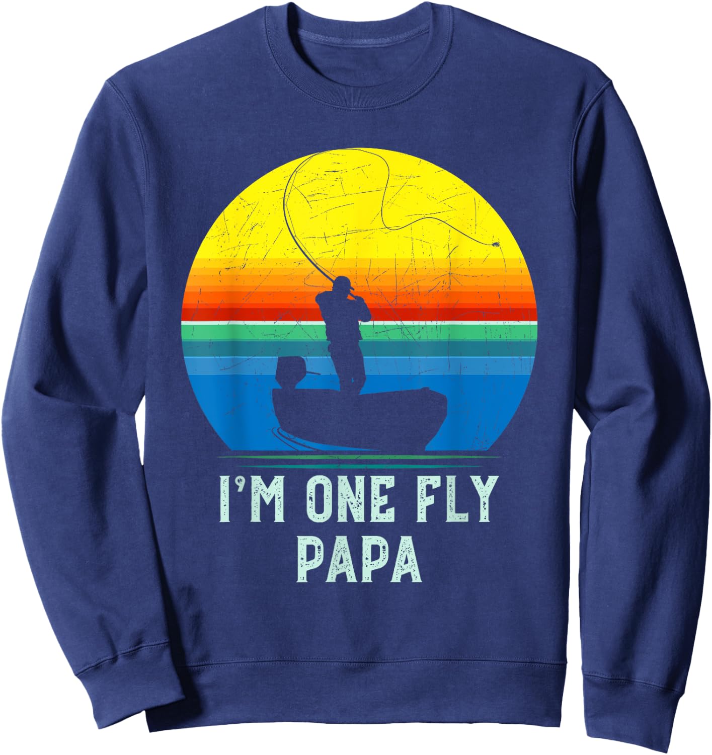 Fly Fishing Gift Dad-Papa-Father- Fly Fishing Sweatshirt - Sweatshirt | Navy