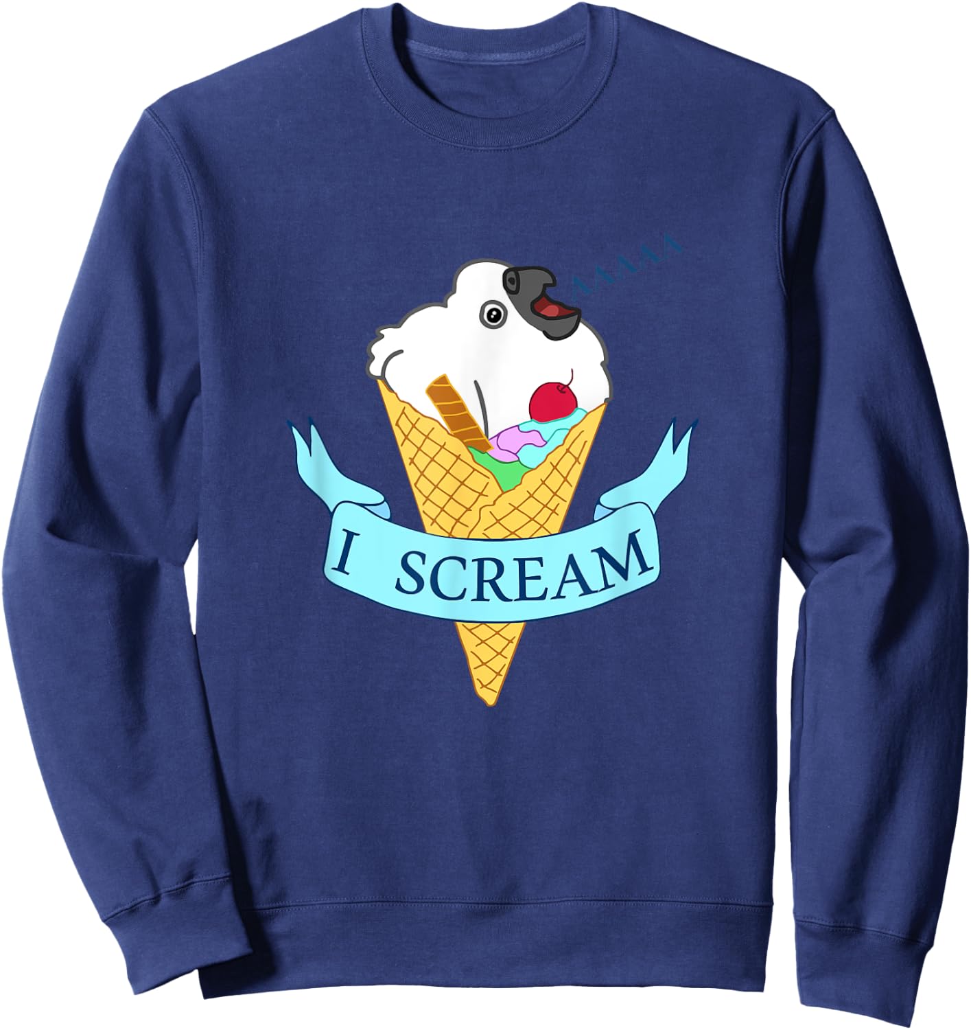 I scream Ice cream Cute Baby Parrot Funny Bird Pet Cockatoo Sweatshirt - Sweatshirt | Navy