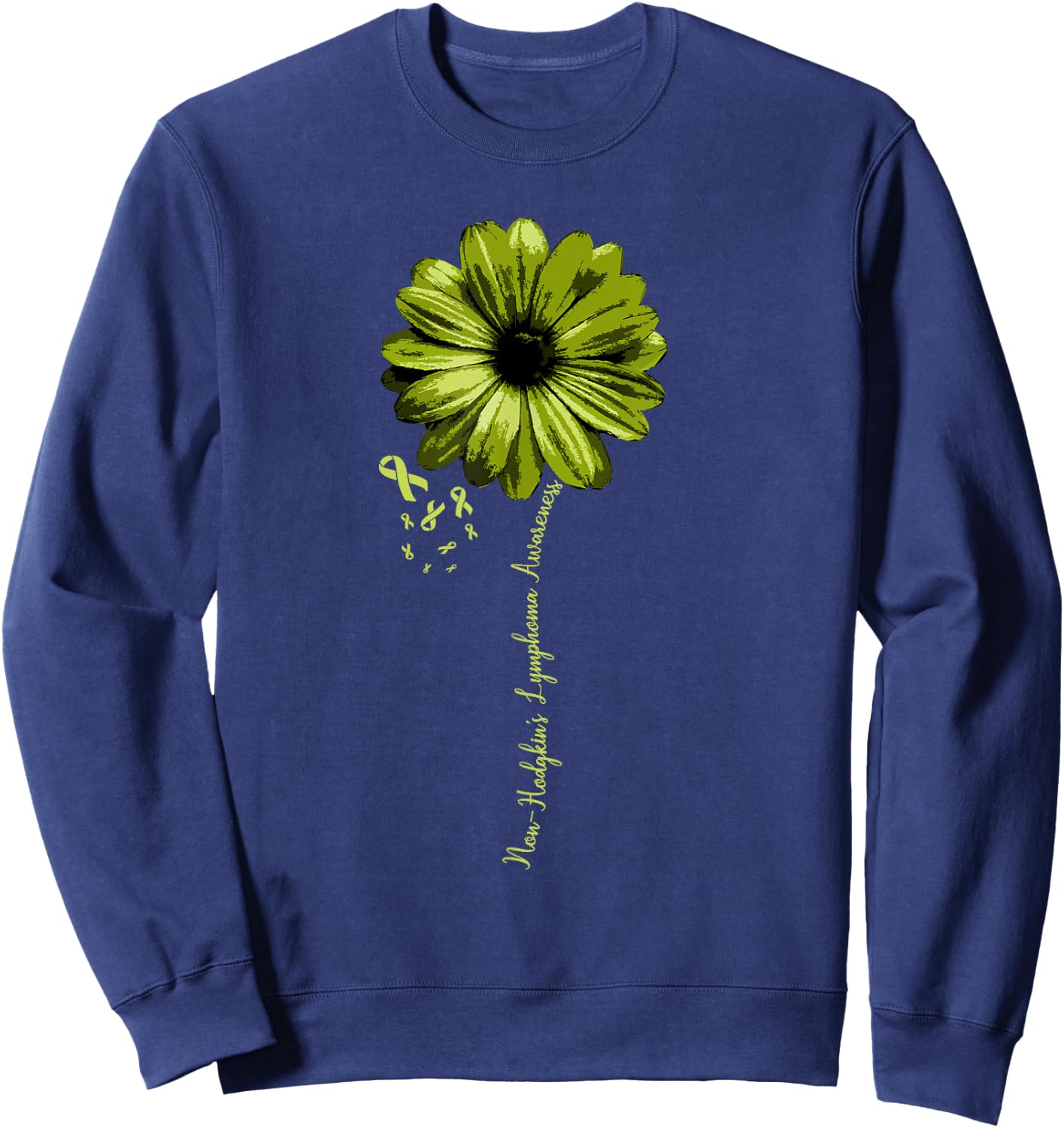 Non-Hodgkins Lymphoma Awareness Warrior Pretty Gift Sweatshirt - Sweatshirt | Navy