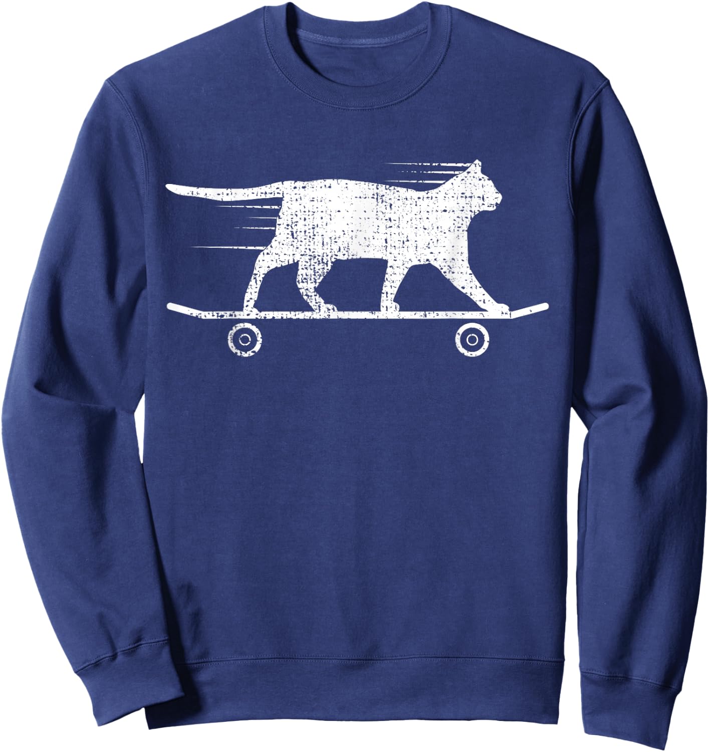 Skateboard Cat Kitten Gift Owner Lover Sweatshirt - Sweatshirt | Navy