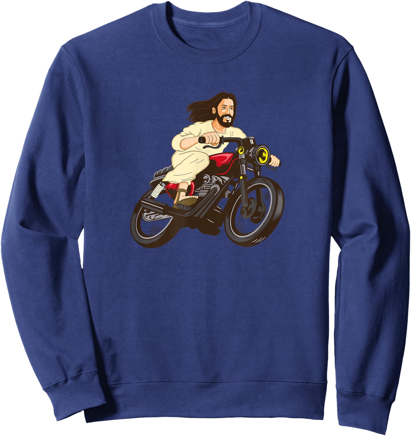 Christ on a Motorcycle Lord Jesus God Church Gift Sweatshirt - Sweatshirt | Navy