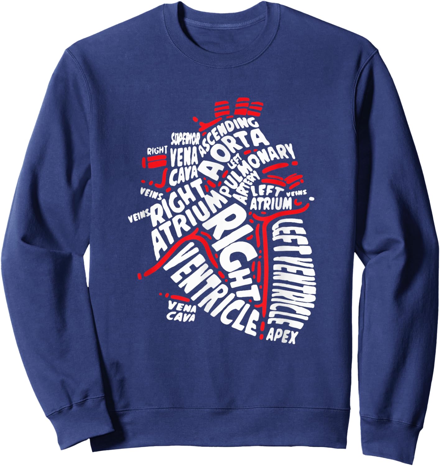Anatomical Heart Medical Parts of Heart Anatomy Sweatshirt - Sweatshirt | Navy