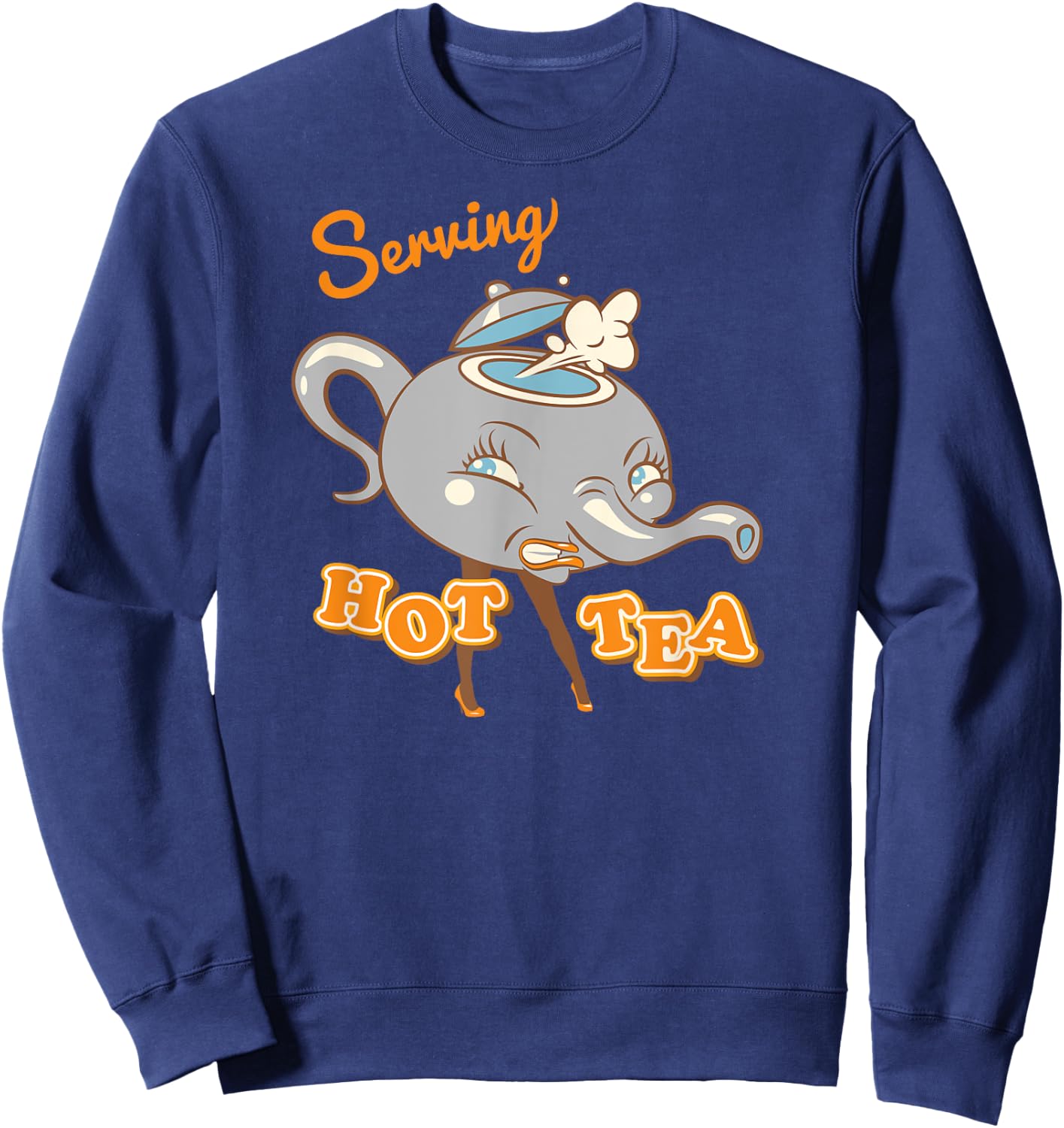 Now Serving Hot Tea - Funny Spill the Tea Sweatshirt - Sweatshirt | Navy