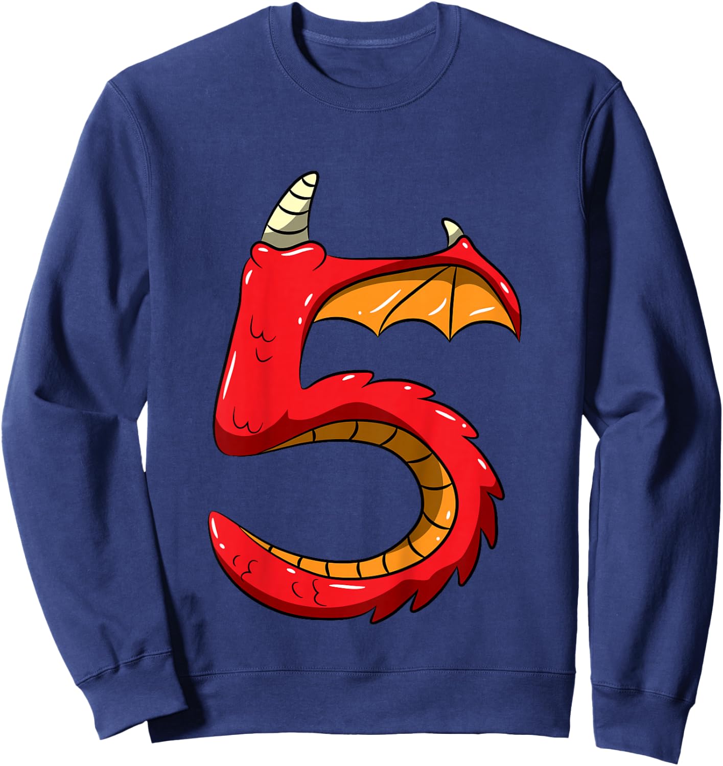 5 Years Old Birthday 5th Birthday Little Monster Dragon Sweatshirt - Sweatshirt | Navy