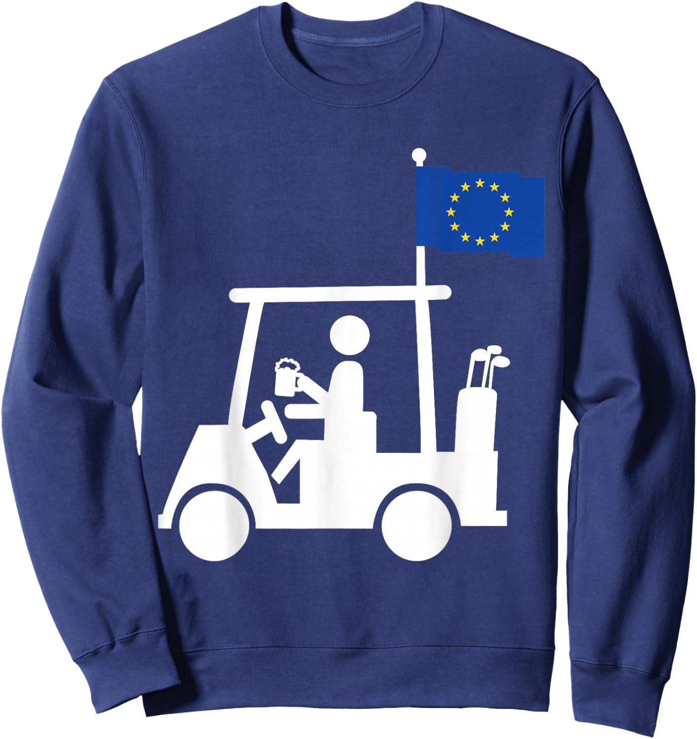 Patriotic Golf Wear EU Golf Cart European Flag Sweatshirt - Sweatshirt | Navy