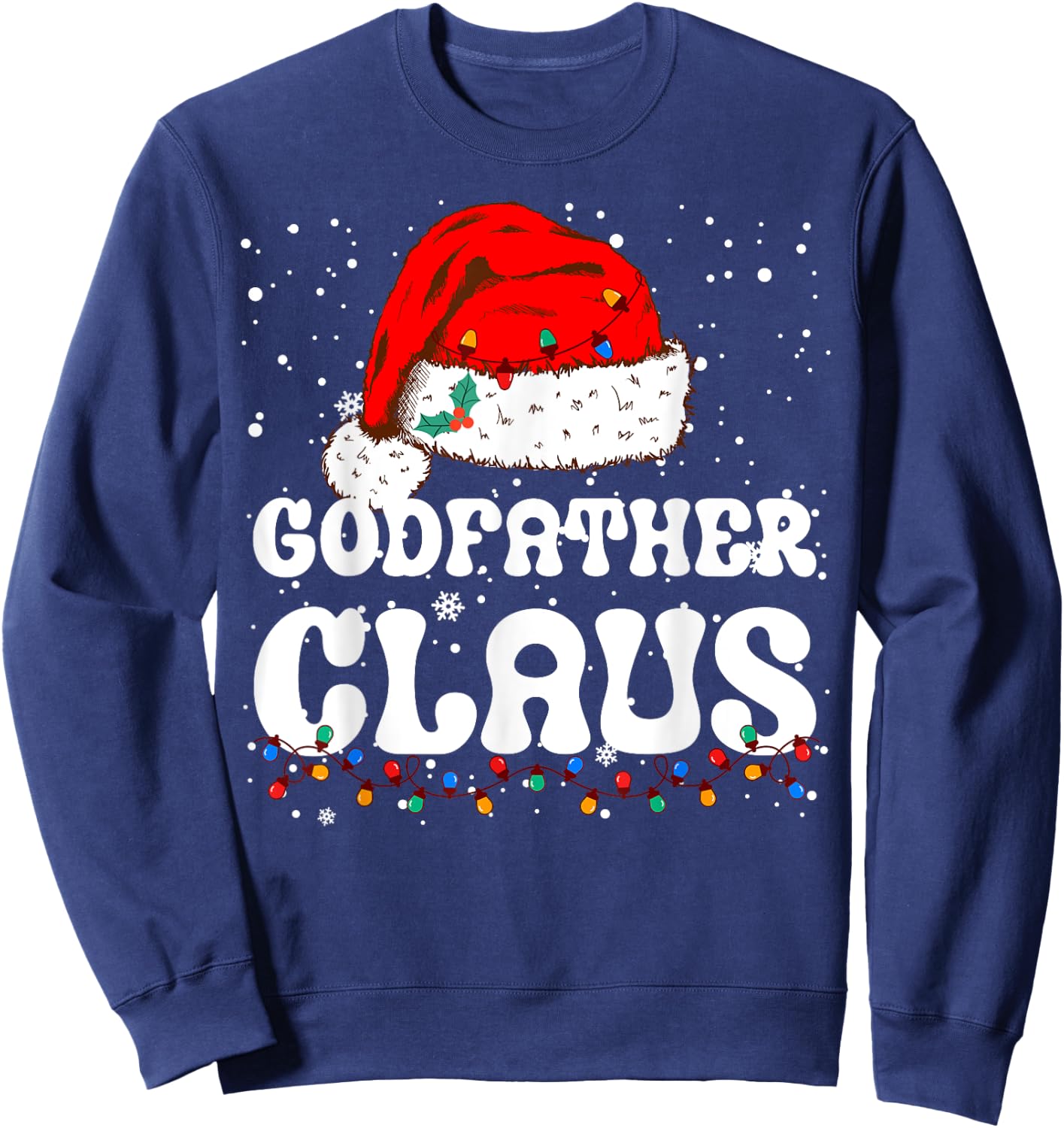 Godfather Claus Christmas Daddy Santa Family Matching Pajama Sweatshirt - Sweatshirt | Navy