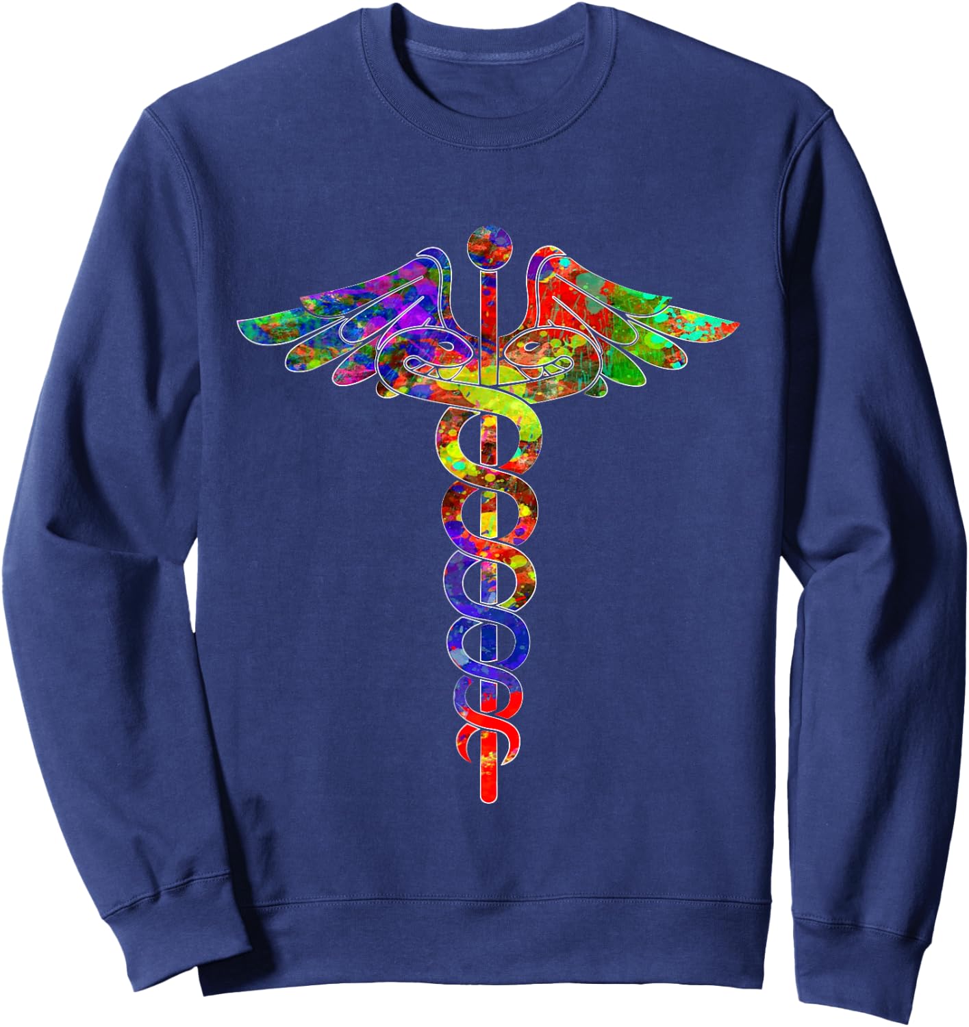 Vintage Nurse Doctor Caduceus Novelty Sweatshirt - Sweatshirt | Navy