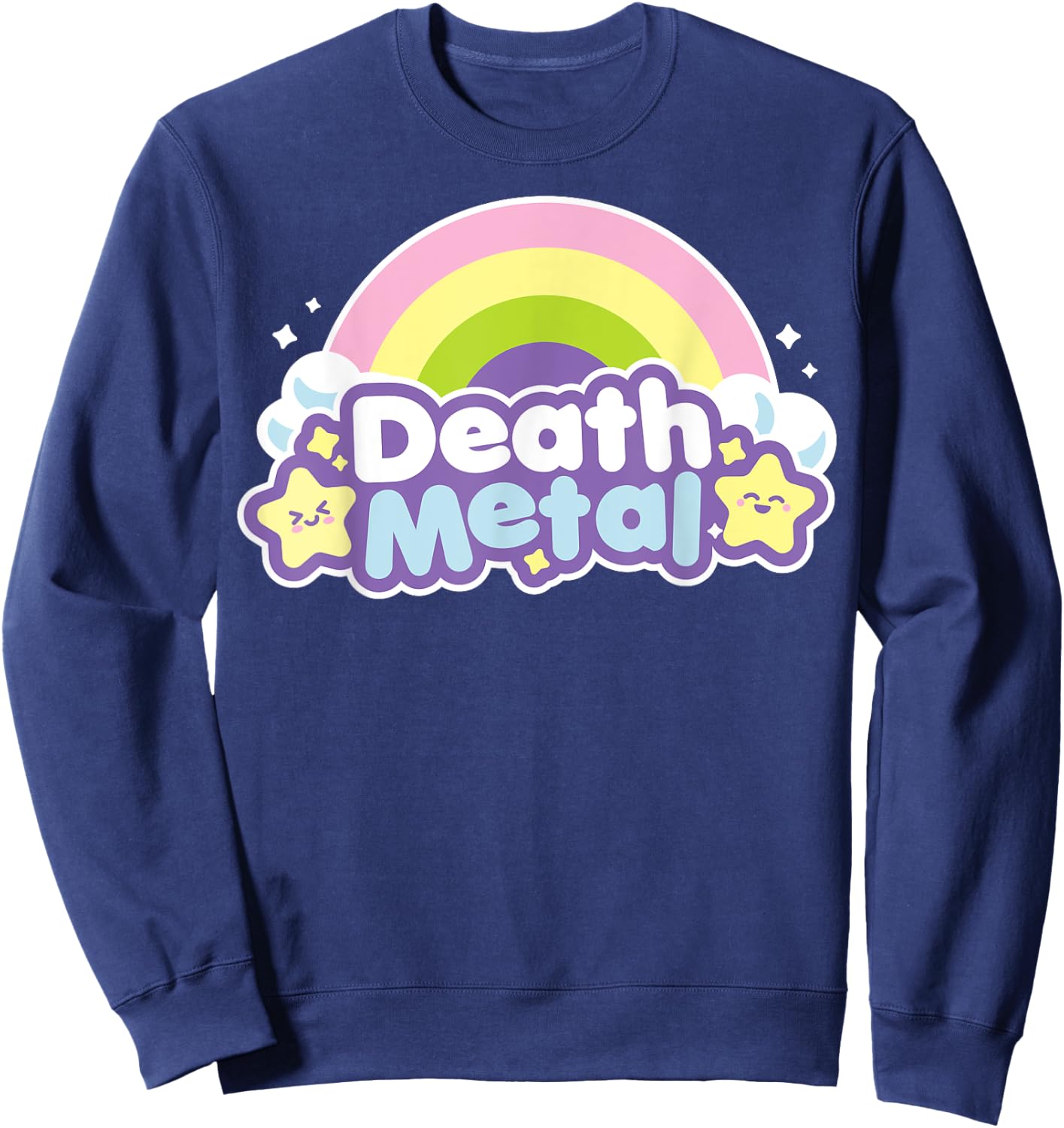 Death Metal Rainbow Halloween Shirt Unicorn Rock Concert Sweatshirt - Sweatshirt | Navy
