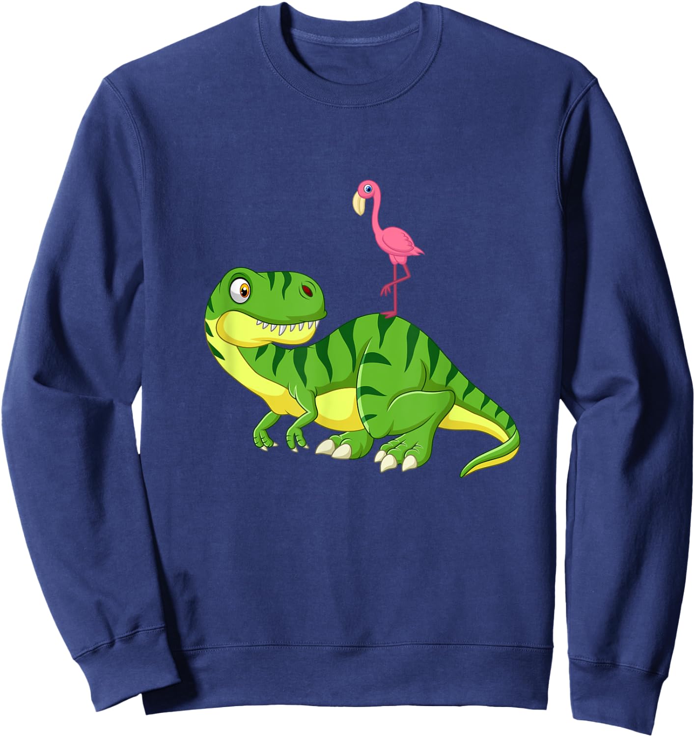 Flamingo T-Rex Dinosaur Sweatshirt - Sweatshirt | Navy