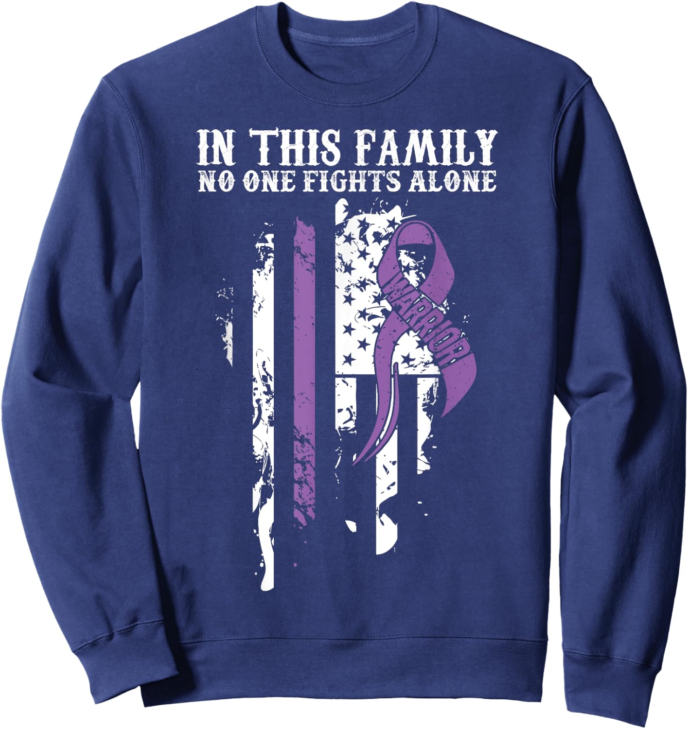 Leiomyosarcoma Cancer Awareness Ribbon T Shirts Sweatshirt - Sweatshirt | Navy