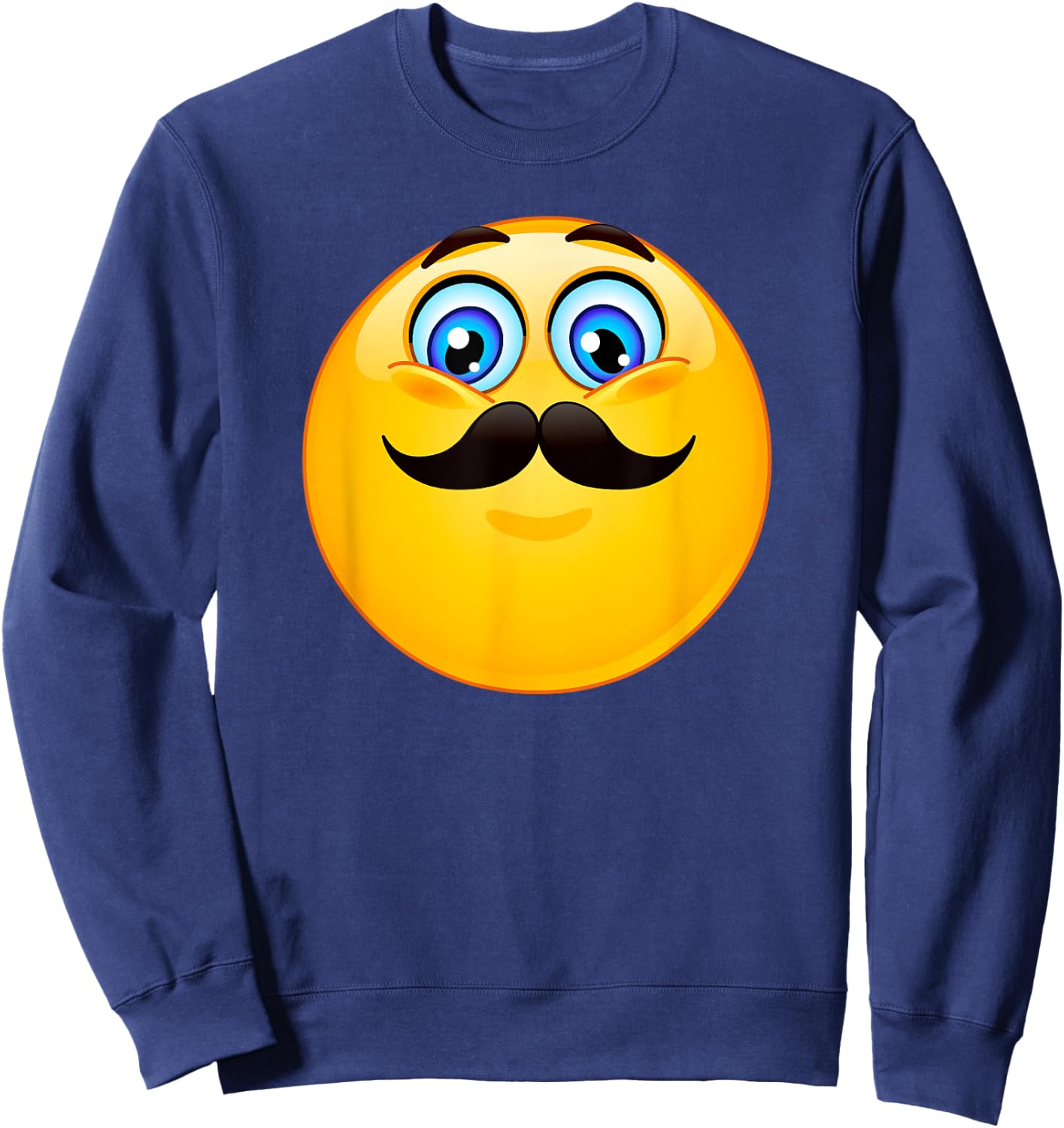 Trendy Classic Mustache Emoji Sweatshirt - Sweatshirt | Navy