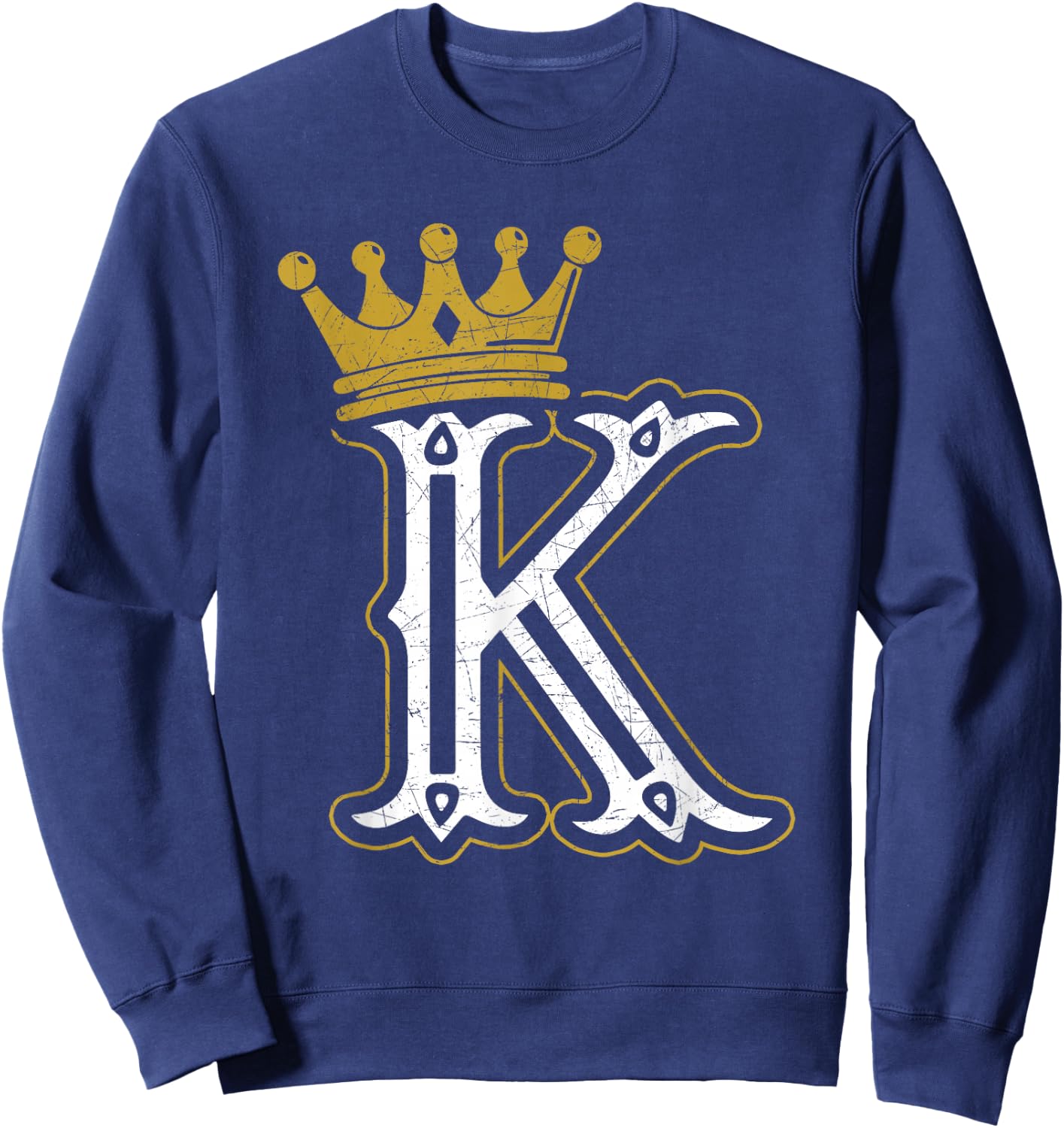 King Crown Playing Card Poker Vintage Sweatshirt - Sweatshirt | Navy