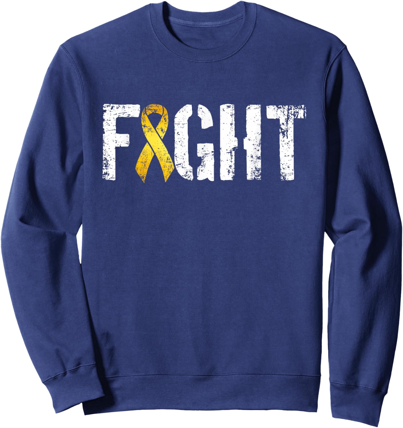 Fight Childhood Cancer Military Style Awareness Ribbon Sweatshirt - Sweatshirt | Navy